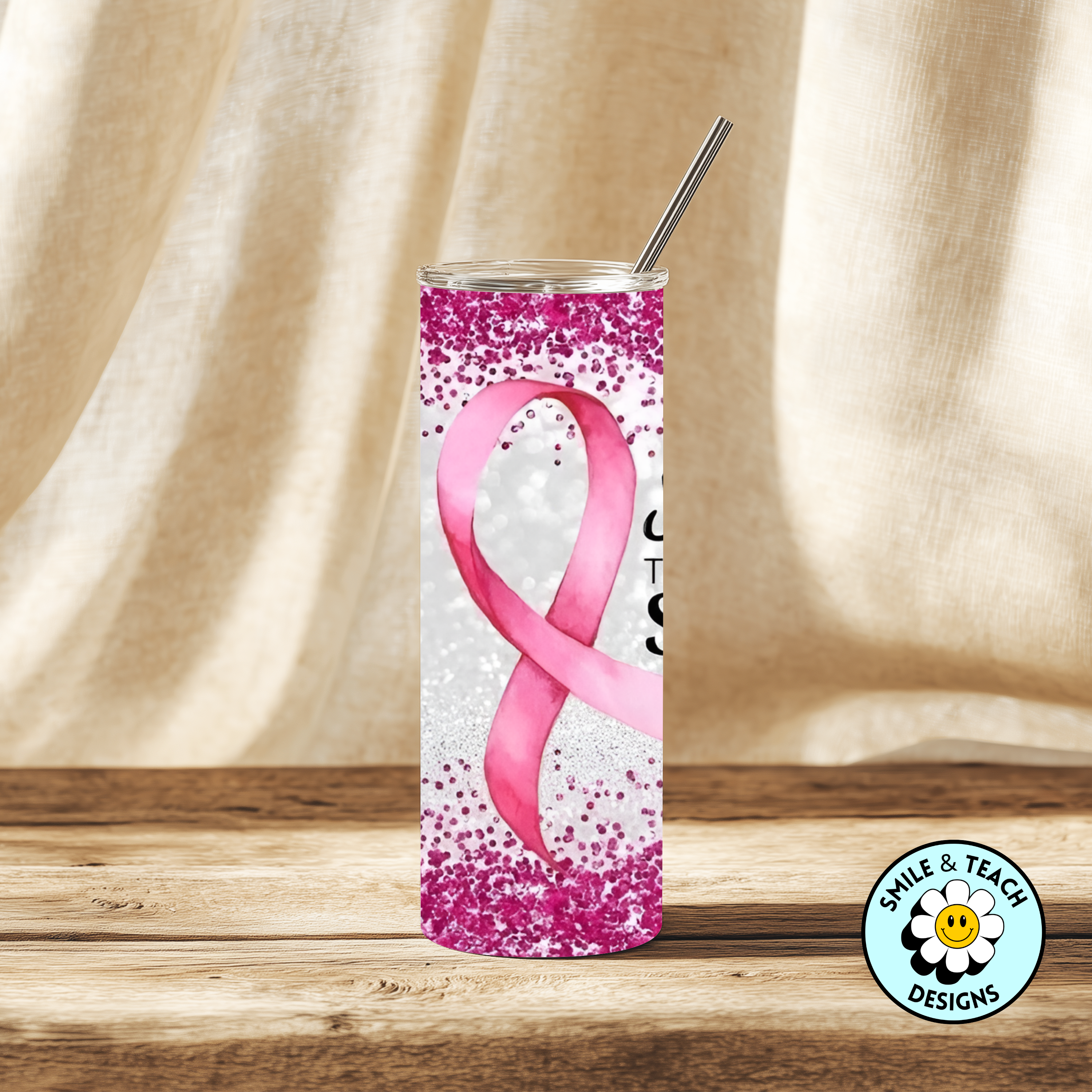 Breast Cancer Awareness Tumbler – Stronger Than the Storm