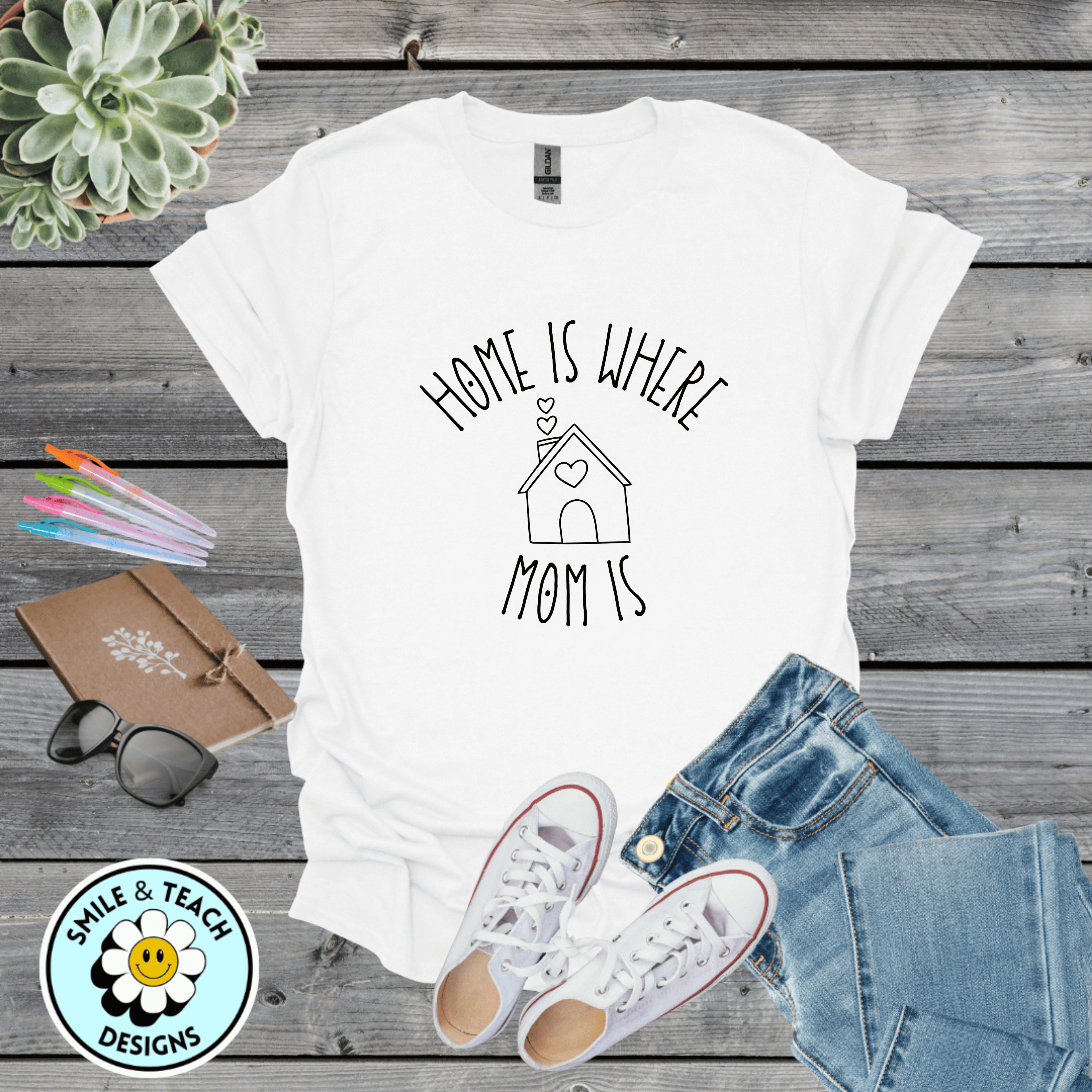 Home Is Where Mom Is Graphic Tee | Sweet Mom Shirt | Mother’s Day Gift | Minimalist Mama T-Shirt