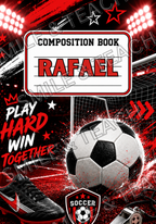 Red Soccer Personalized Composition Notebook
