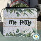 Personalized Greenery Teacher Mouse Pad – Custom Name Gift