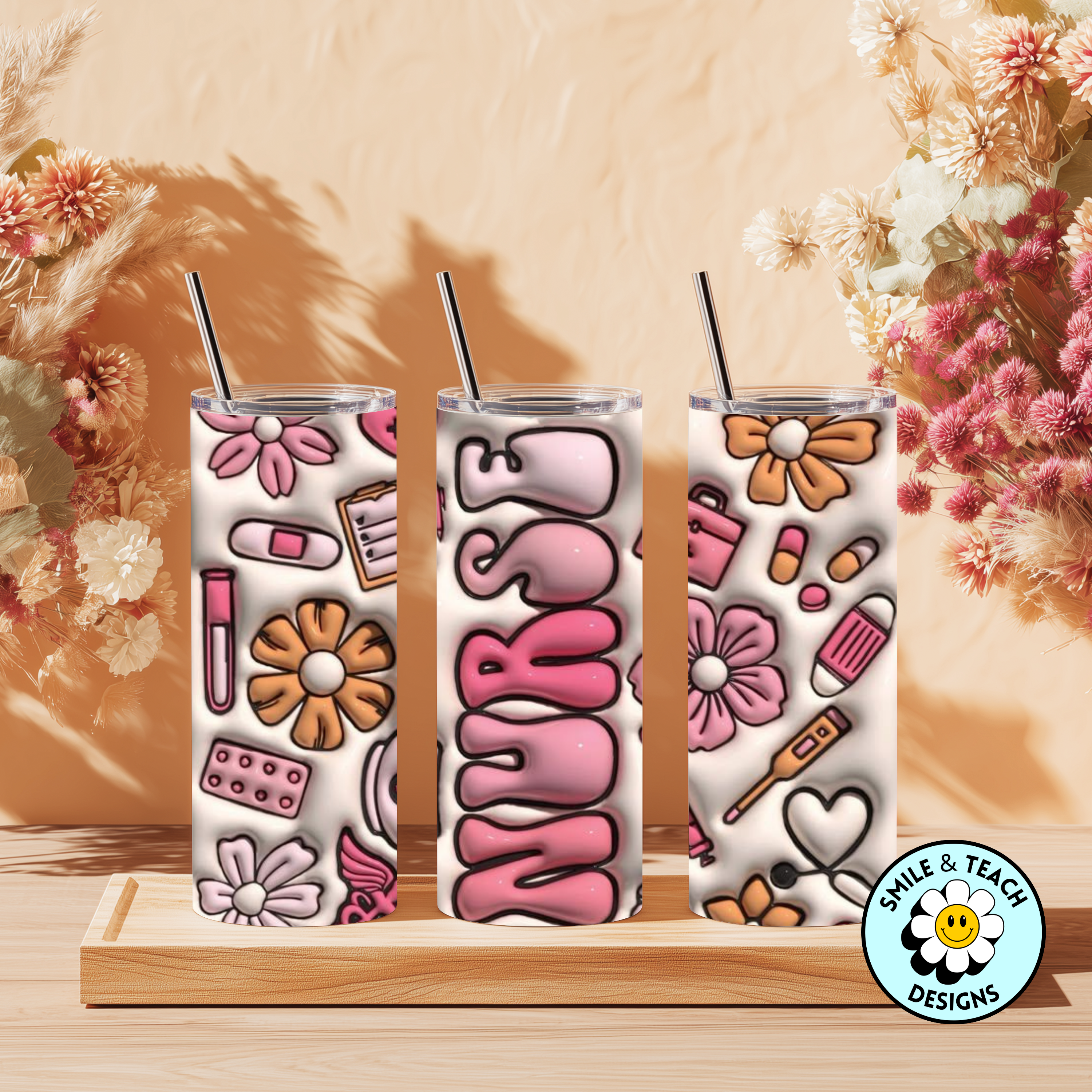 💗 Nurse Life 20oz Skinny Tumbler – Insulated Stainless Steel