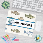 Personalized Fishing Mouse Pad – Custom Name Gift for Teachers or Fishermen