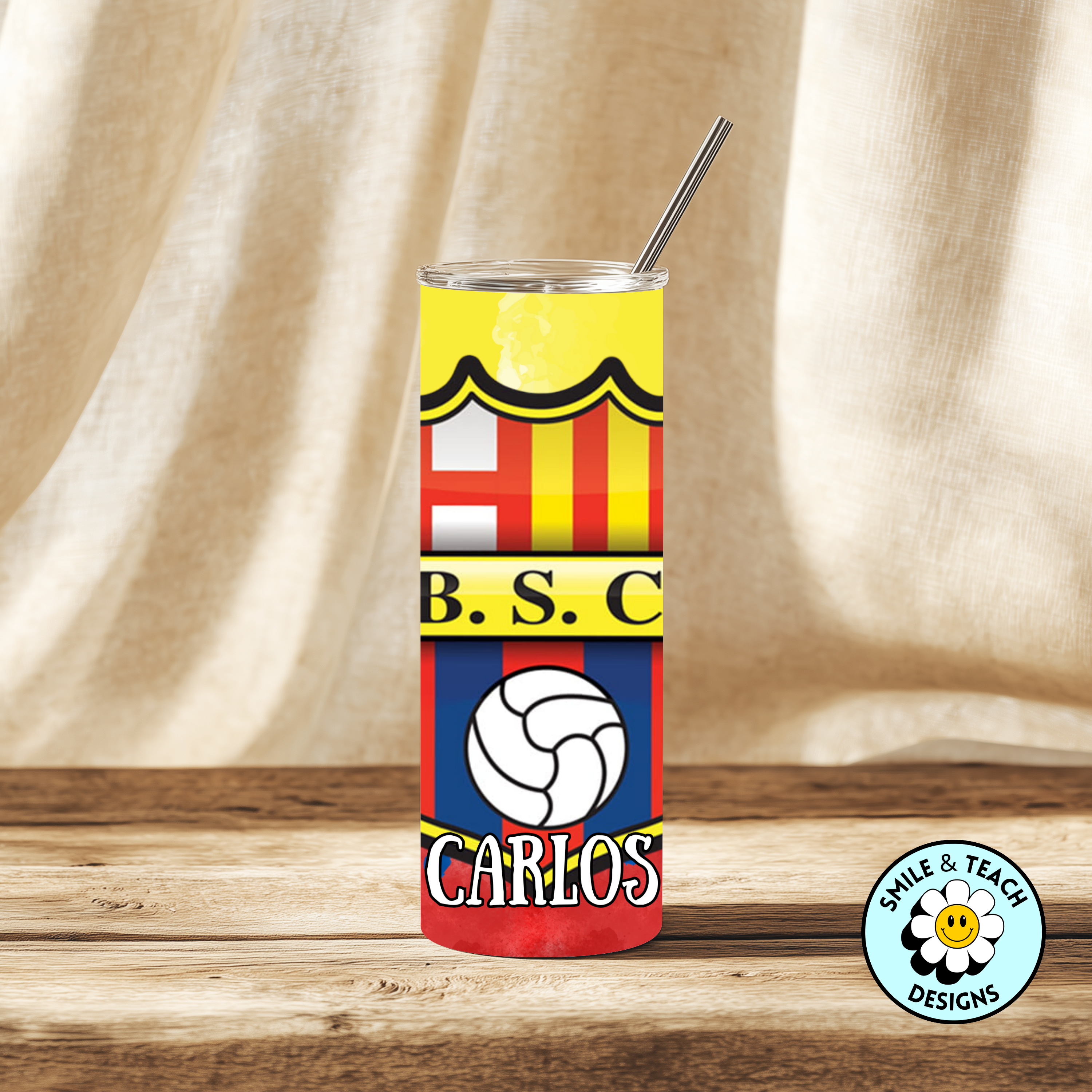 ⚽ Soccer Club–Inspired Personalized Tumbler – 20 oz Skinny