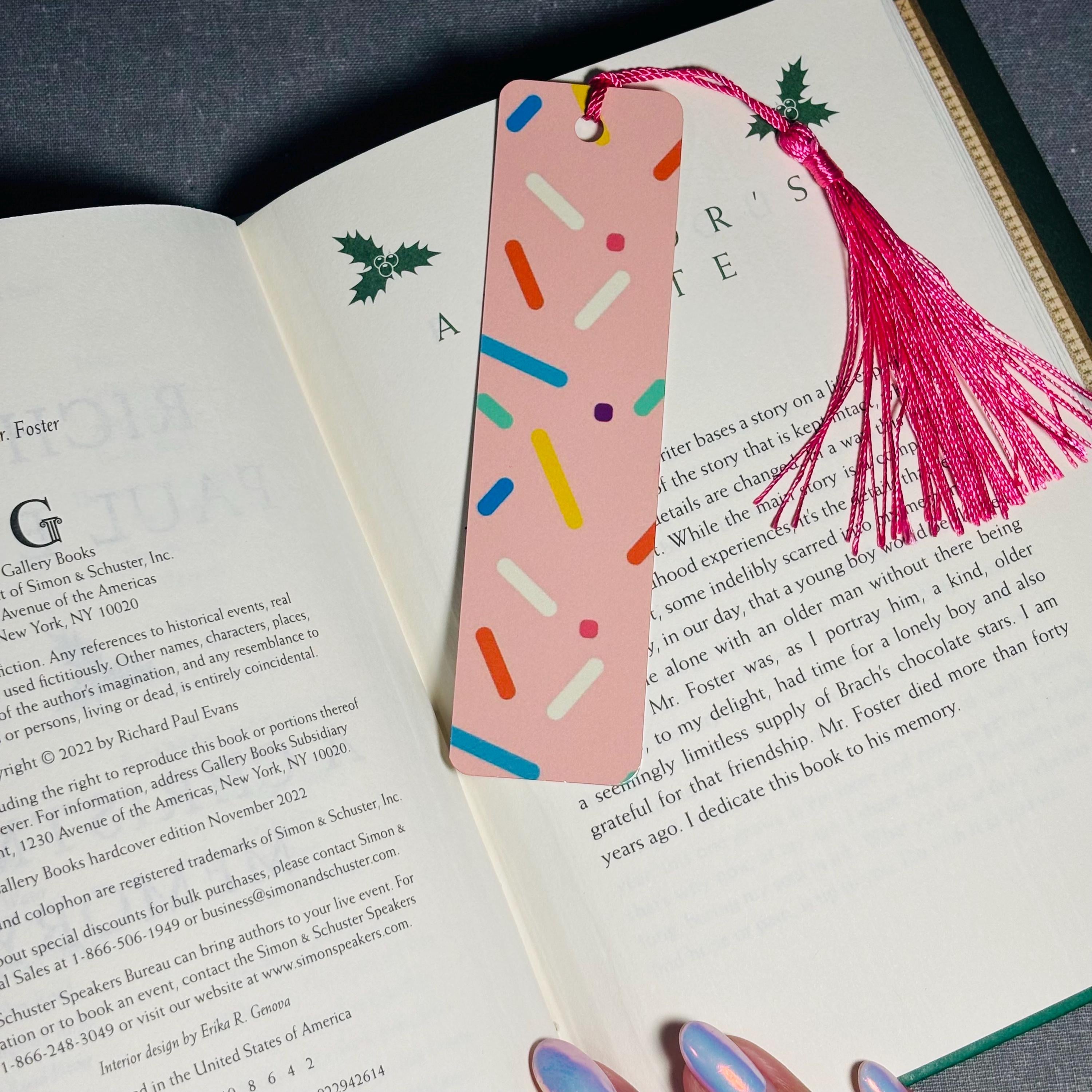 Sprinkle Confetti Bookmark with Tassel – Fun & Durable Aluminum Page Holder
