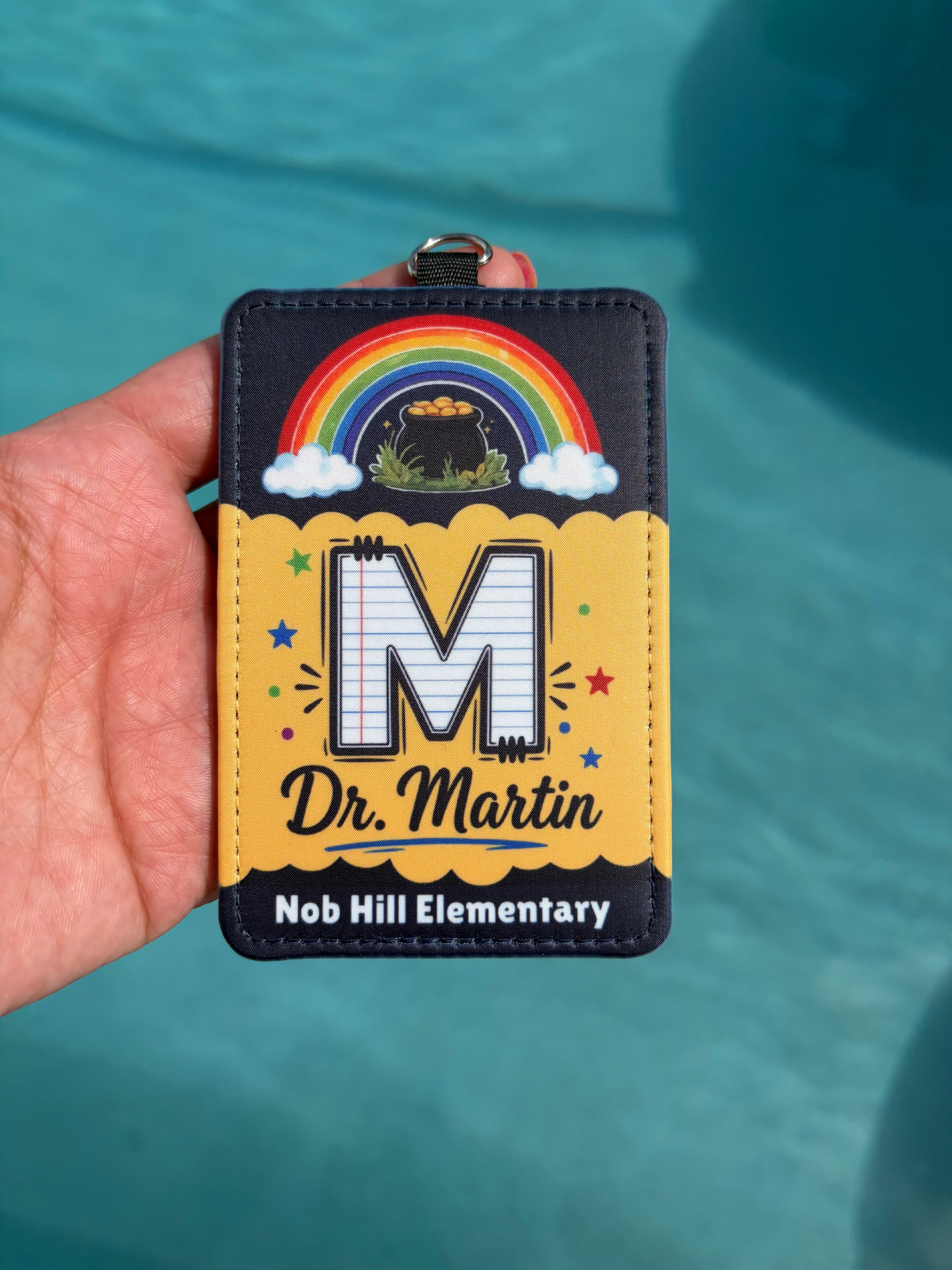 Personalized ID Badge Holder – School Theme Design