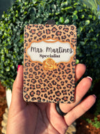 Personalized Leopard Print ID Badge Holder