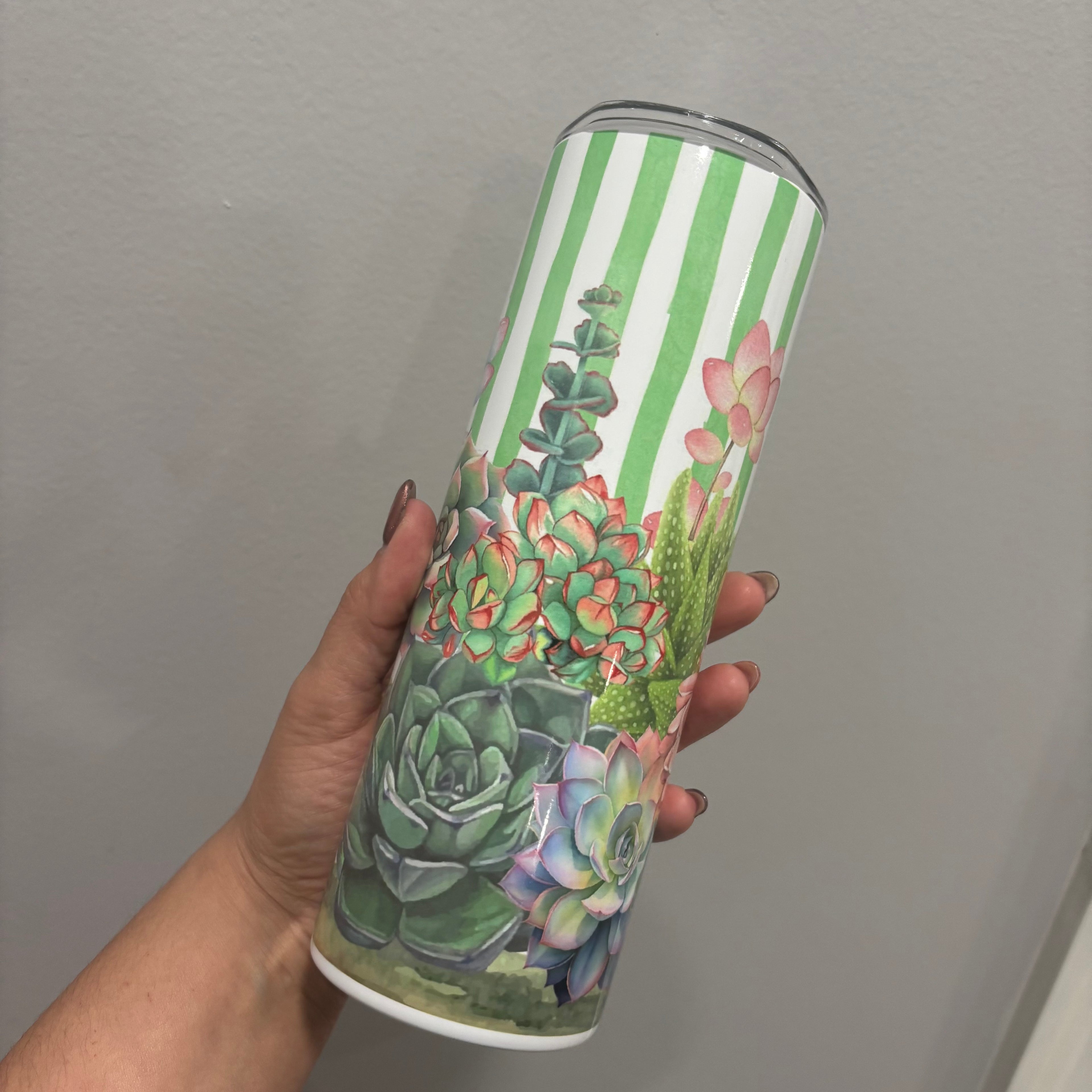 🌵 Succulent Garden Skinny Tumbler | 20 oz Stainless Steel