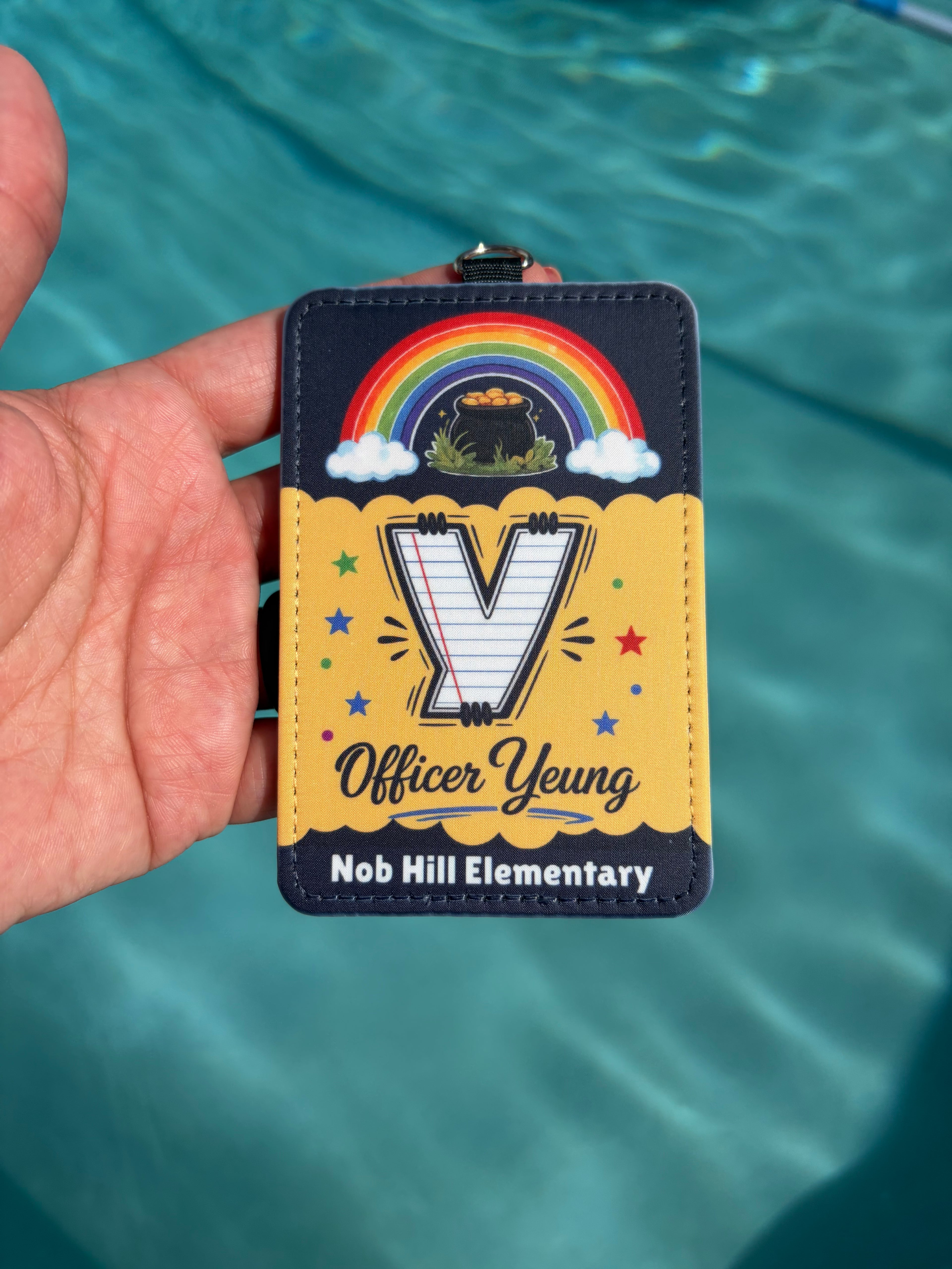 Personalized ID Badge Holder – School Theme Design
