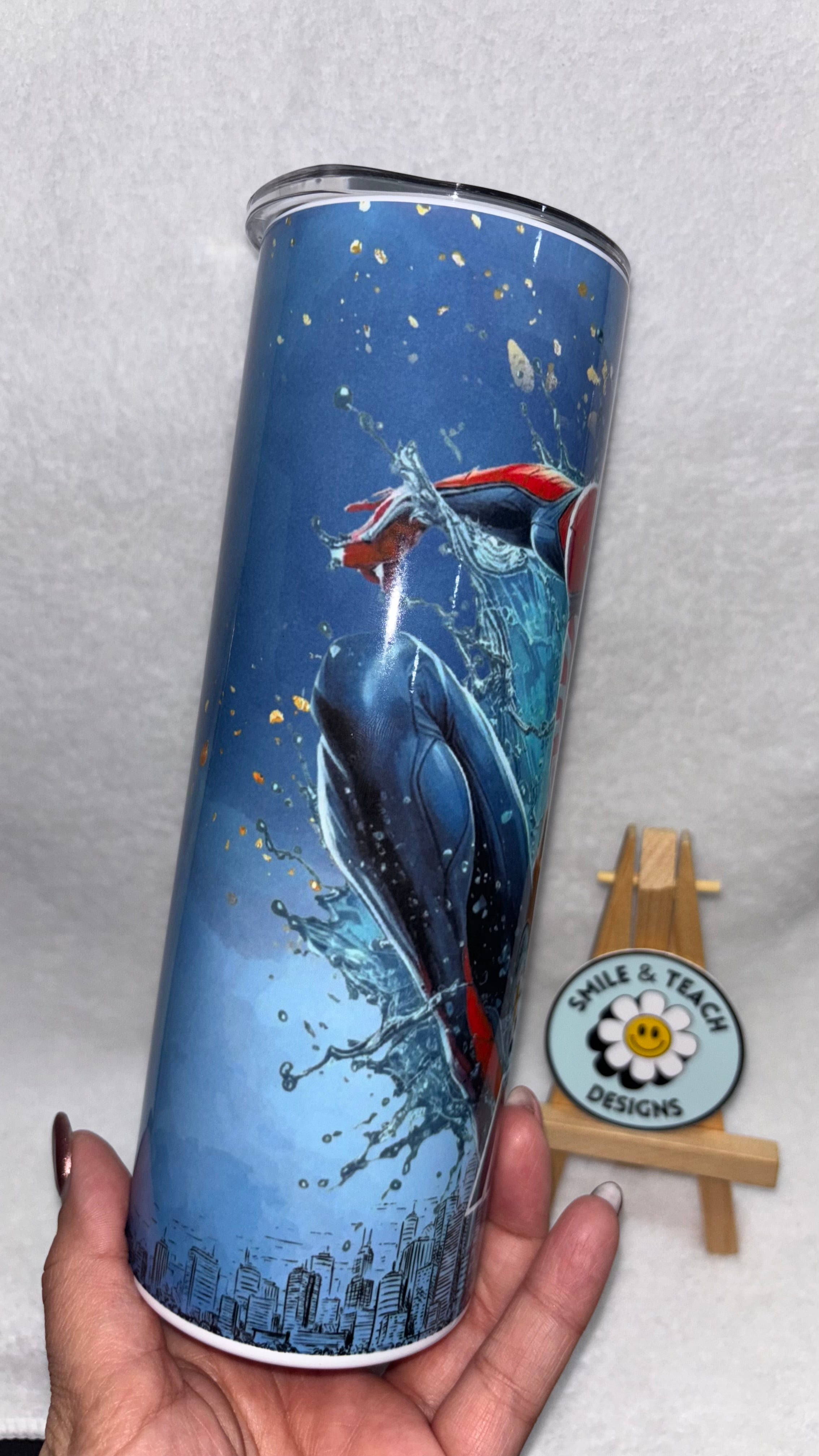 🕷️ Spiderman Superhero-Inspired Personalized Tumbler – 20 oz Skinny