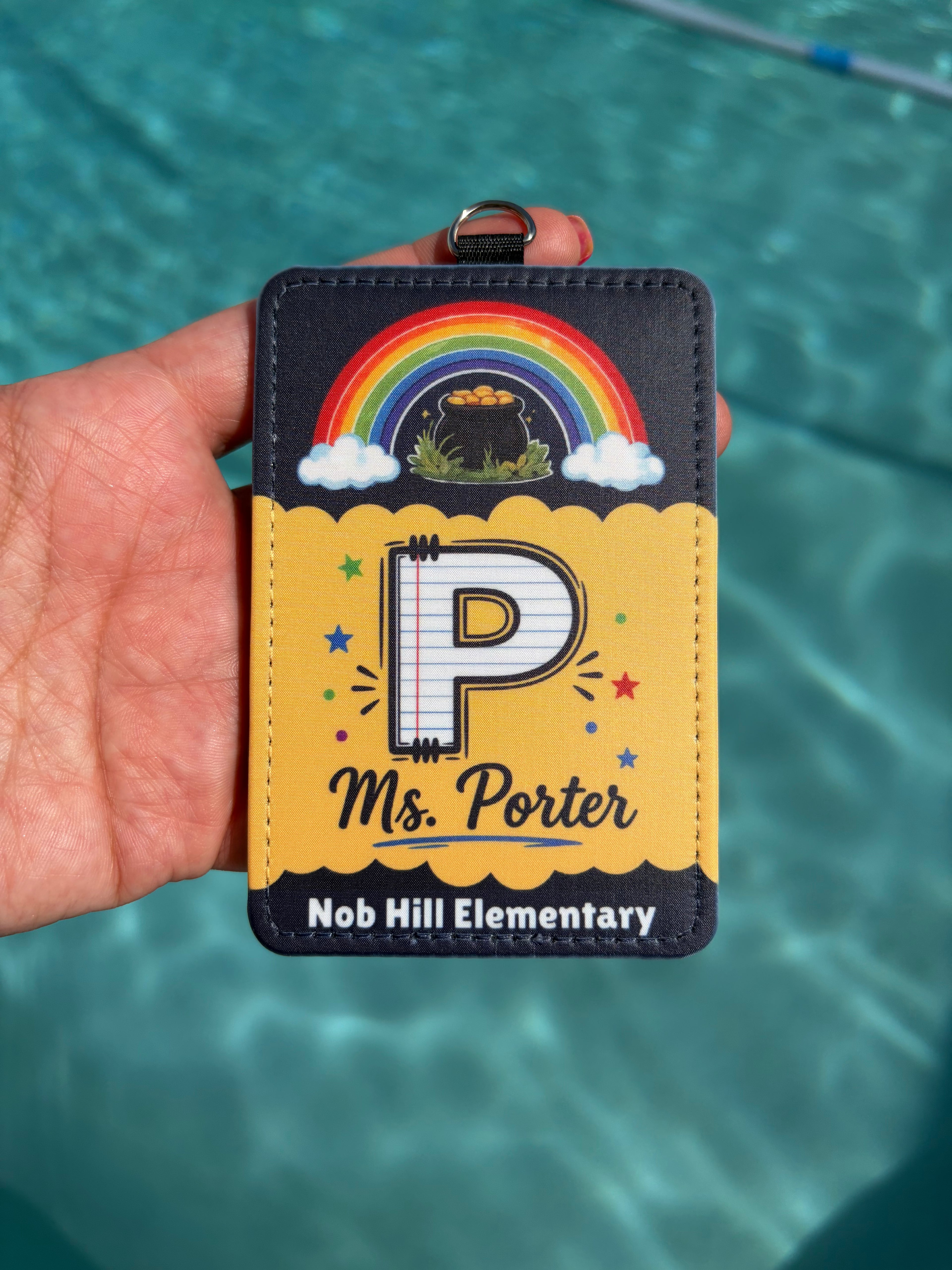 Personalized ID Badge Holder – School Theme Design