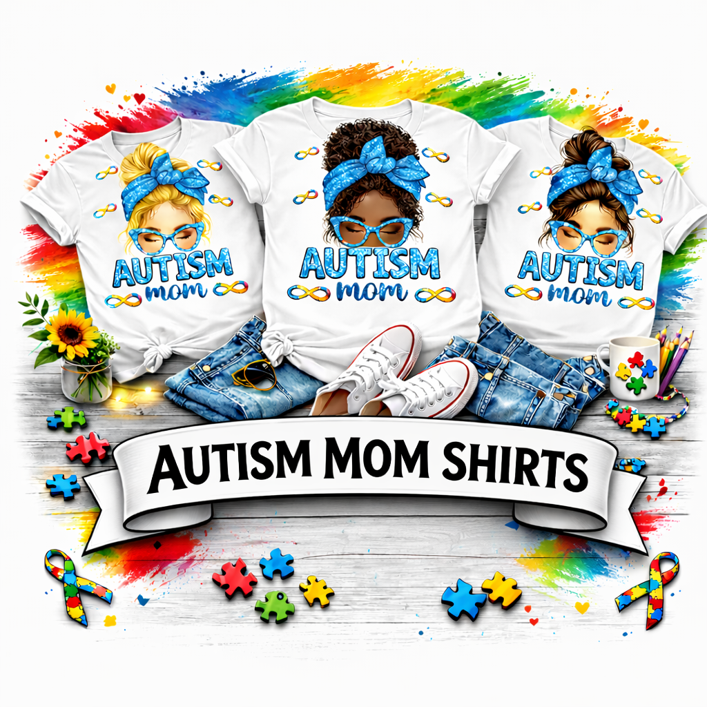 Autism Mom Glitter Bow Shirt | Infinity Symbol Awareness Tee | Inclusive Mom Design