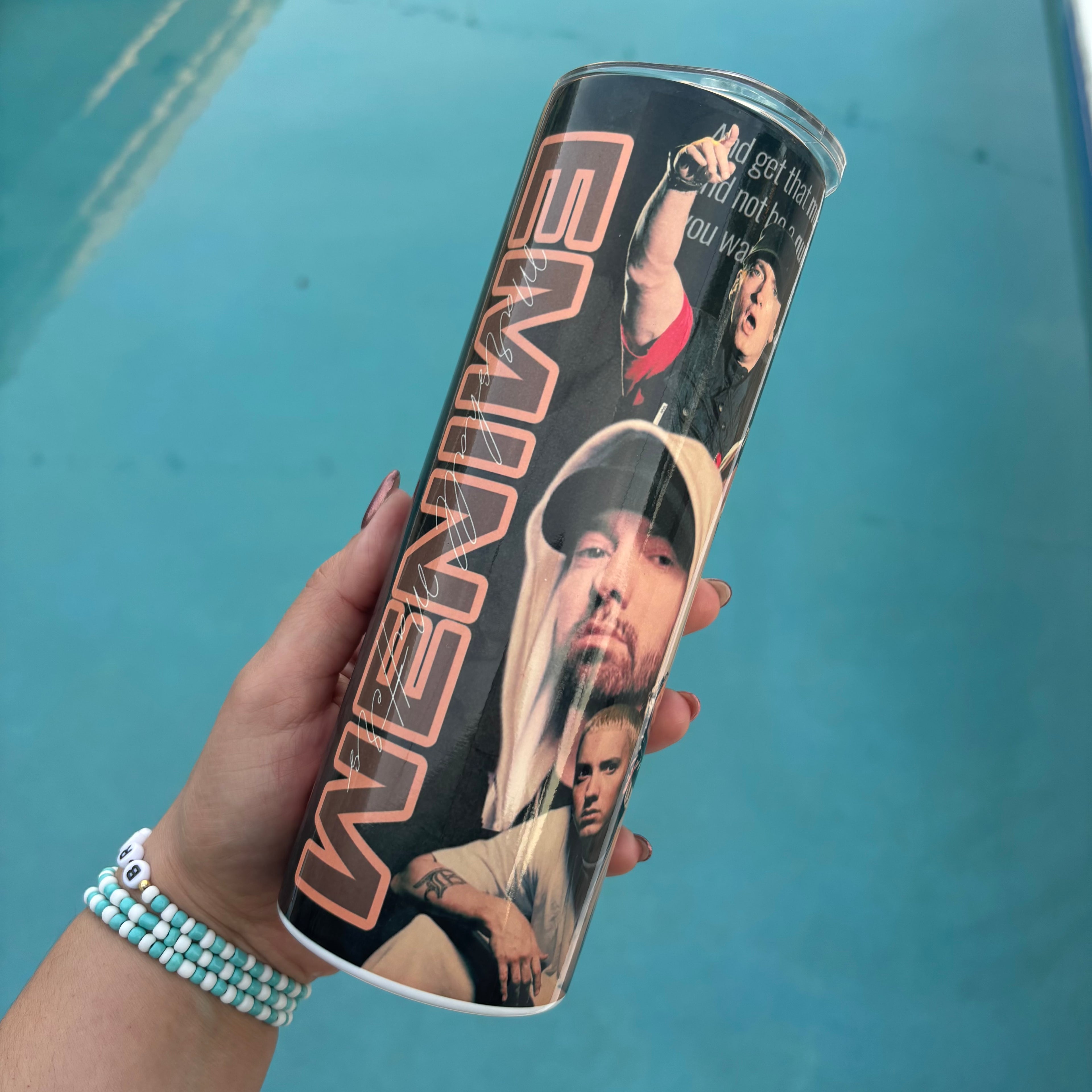 🎤 Eminem Inspired Skinny Tumbler | 20 oz Stainless Steel Rap Fan Cup