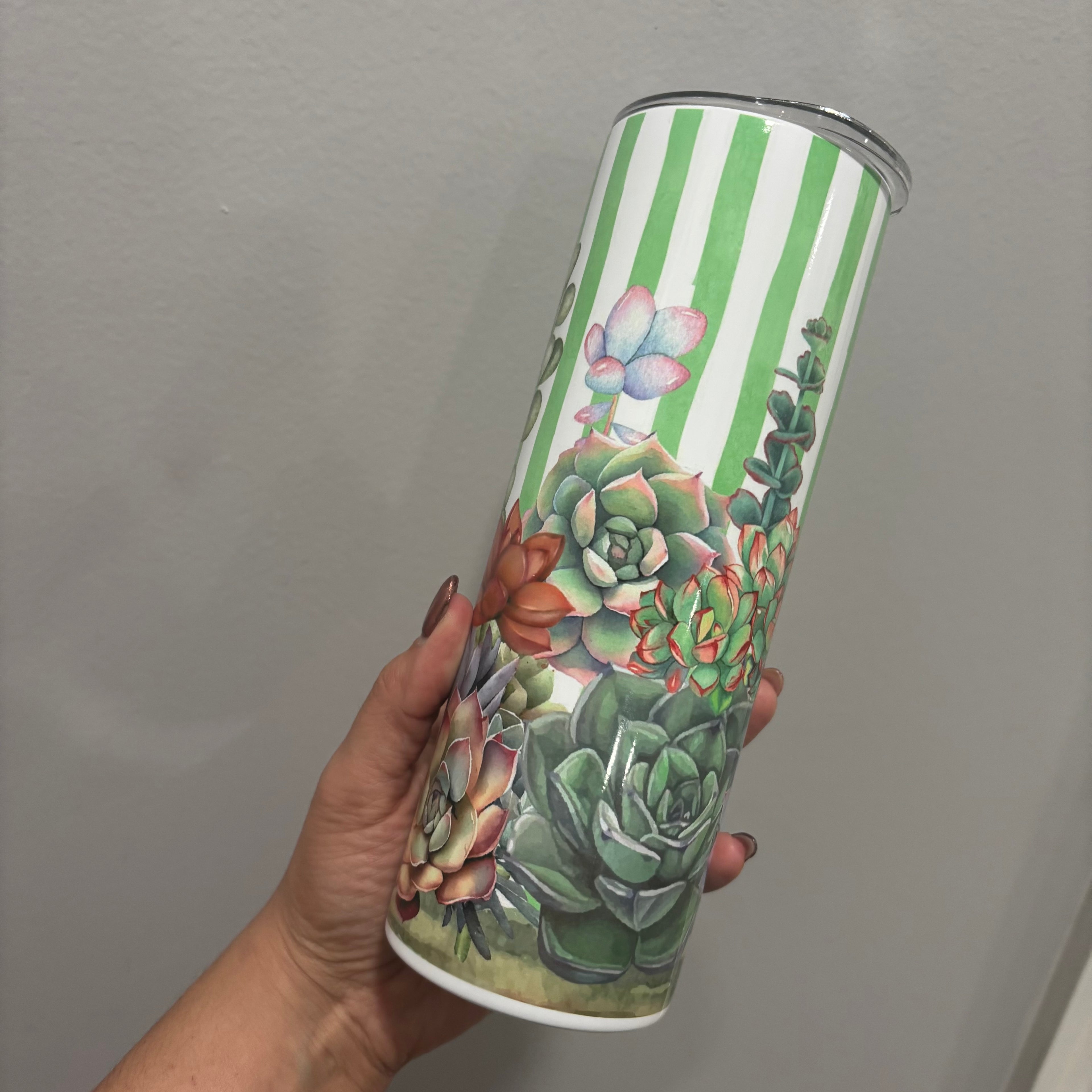 🌵 Succulent Garden Skinny Tumbler | 20 oz Stainless Steel