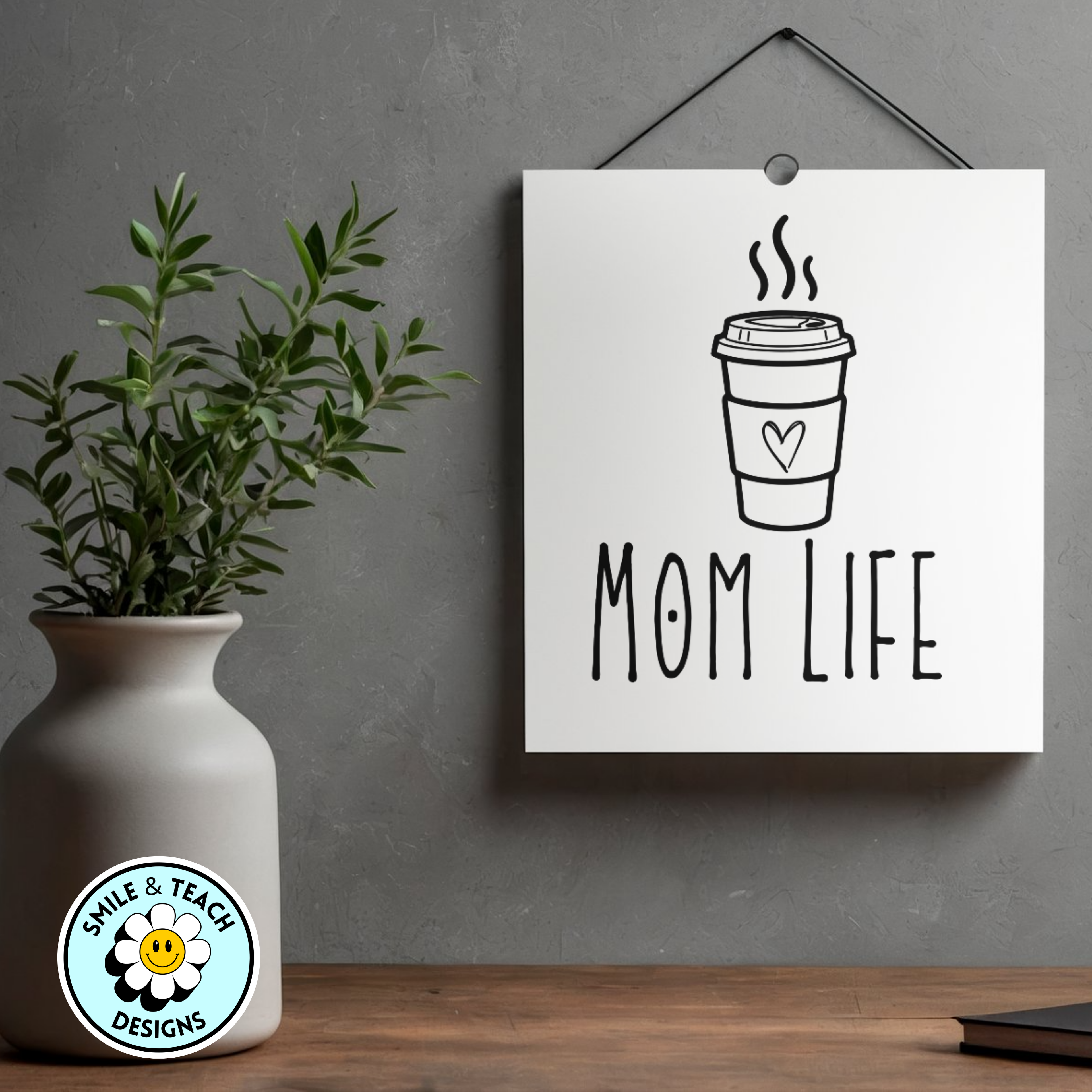 Mom Life Letter Size Print – Minimalist Coffee Wall Decor – Modern Mom Gift | 8.5 x 11 Art Print