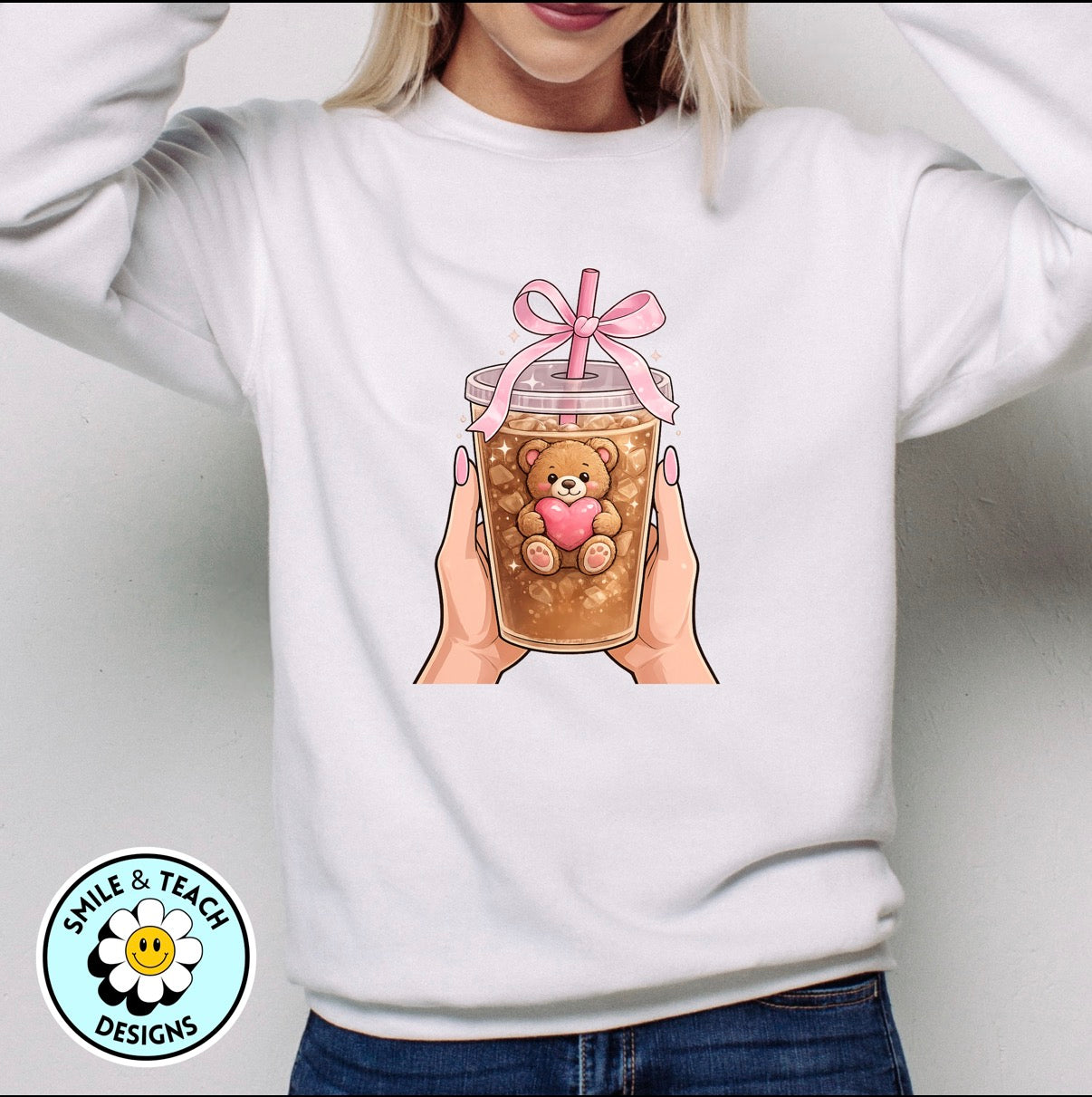 Teddy Bear Latte DTF Transfer