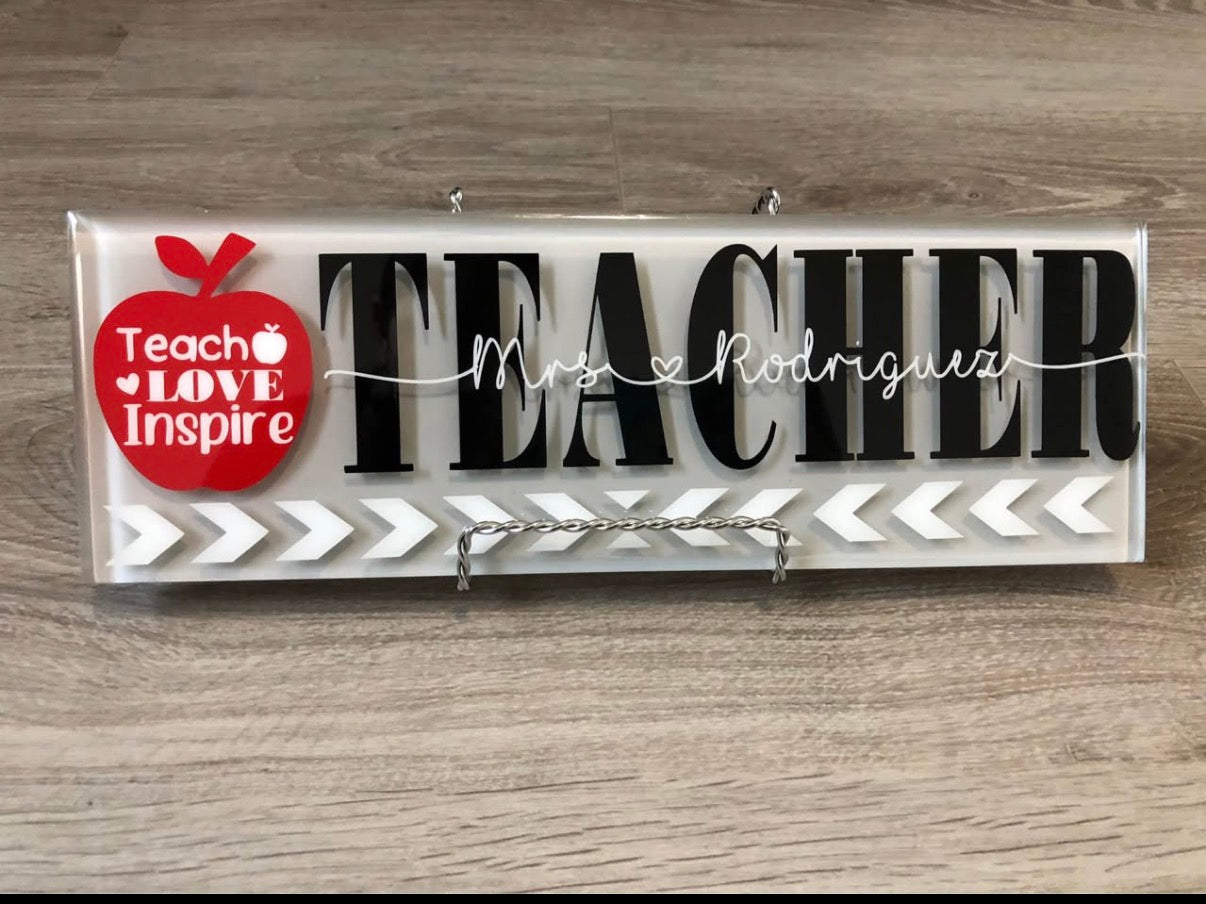 Personalized Teacher Name Plate