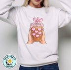 Heart latte DTF transfer