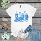 Blue Coffee Lover Crochet DTF Transfer