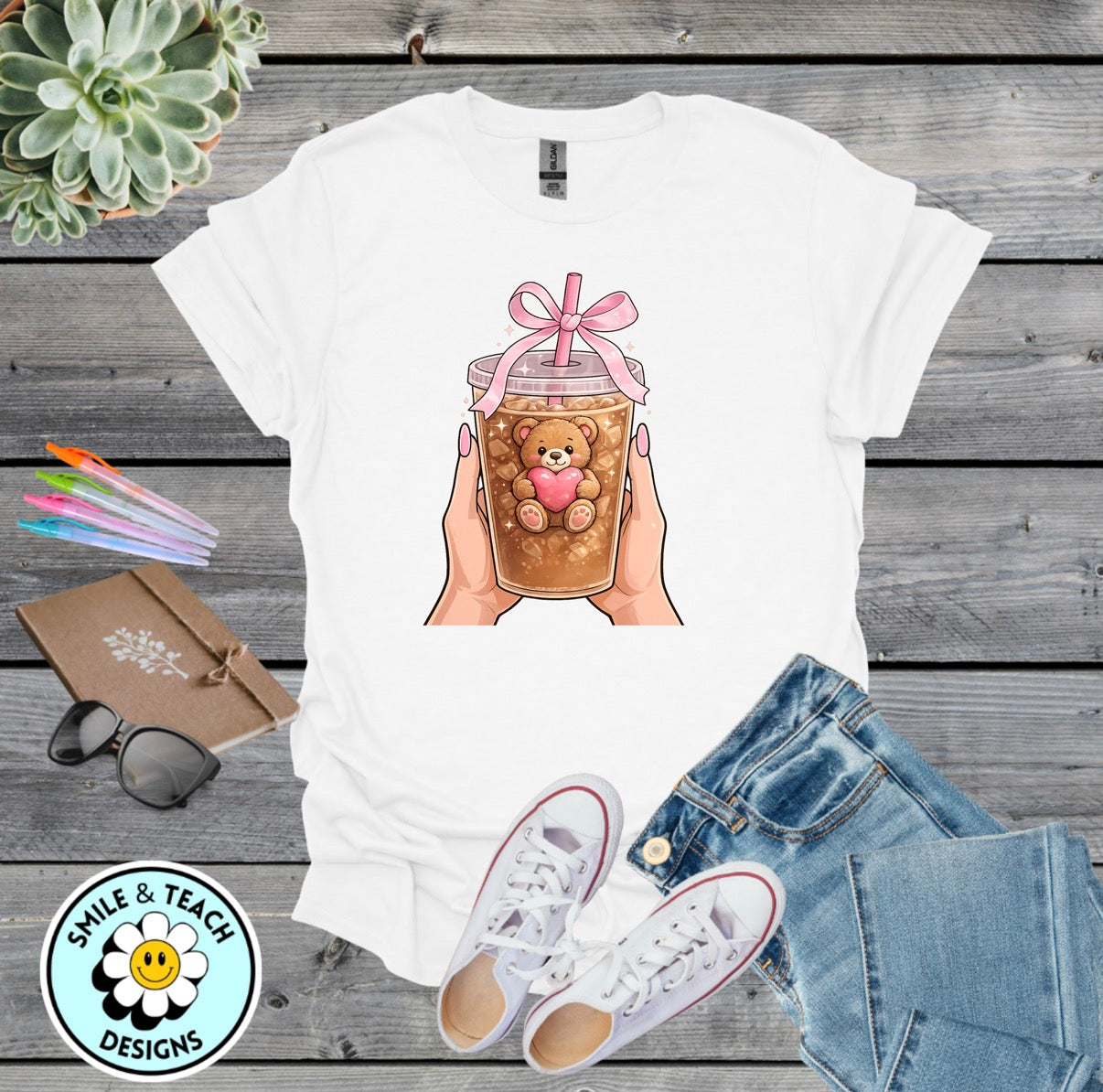 Teddy Bear Latte DTF Transfer