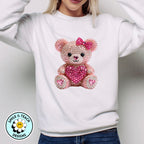 Pink Rhinestone Bear DTF Transfer