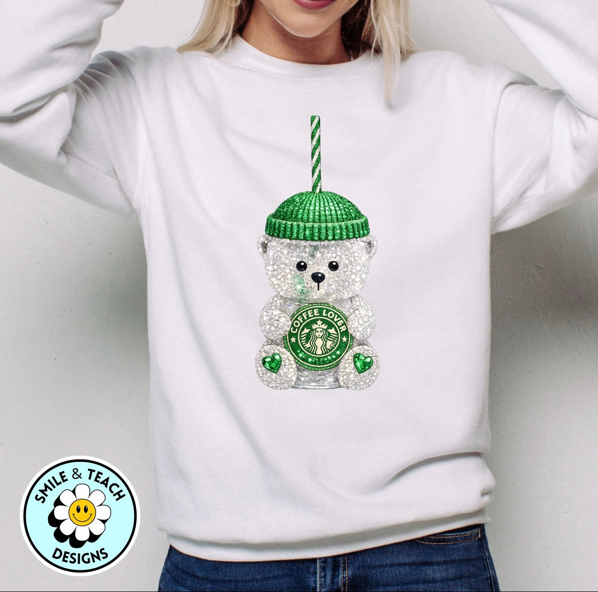 Green Starbucks Bear Coffee Lover DTF Transfer