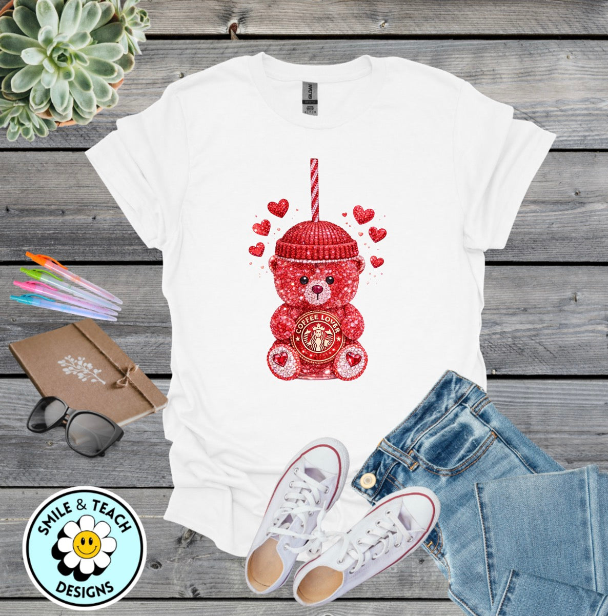 Red Starbucks Bear Coffee Lover DTF Transfer