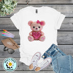 Pink Rhinestone Bear DTF Transfer