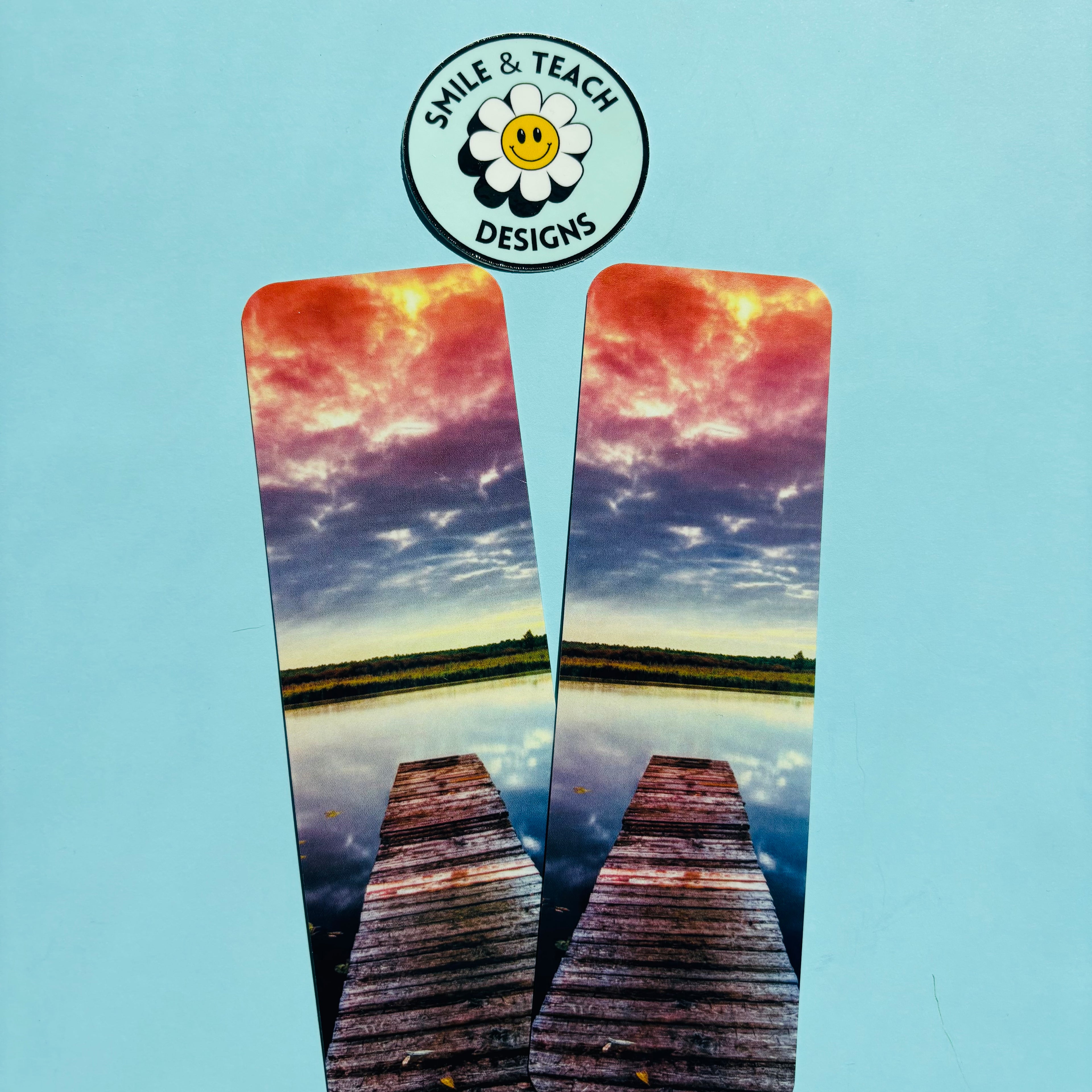 Sunset Pier Reflection Bookmark