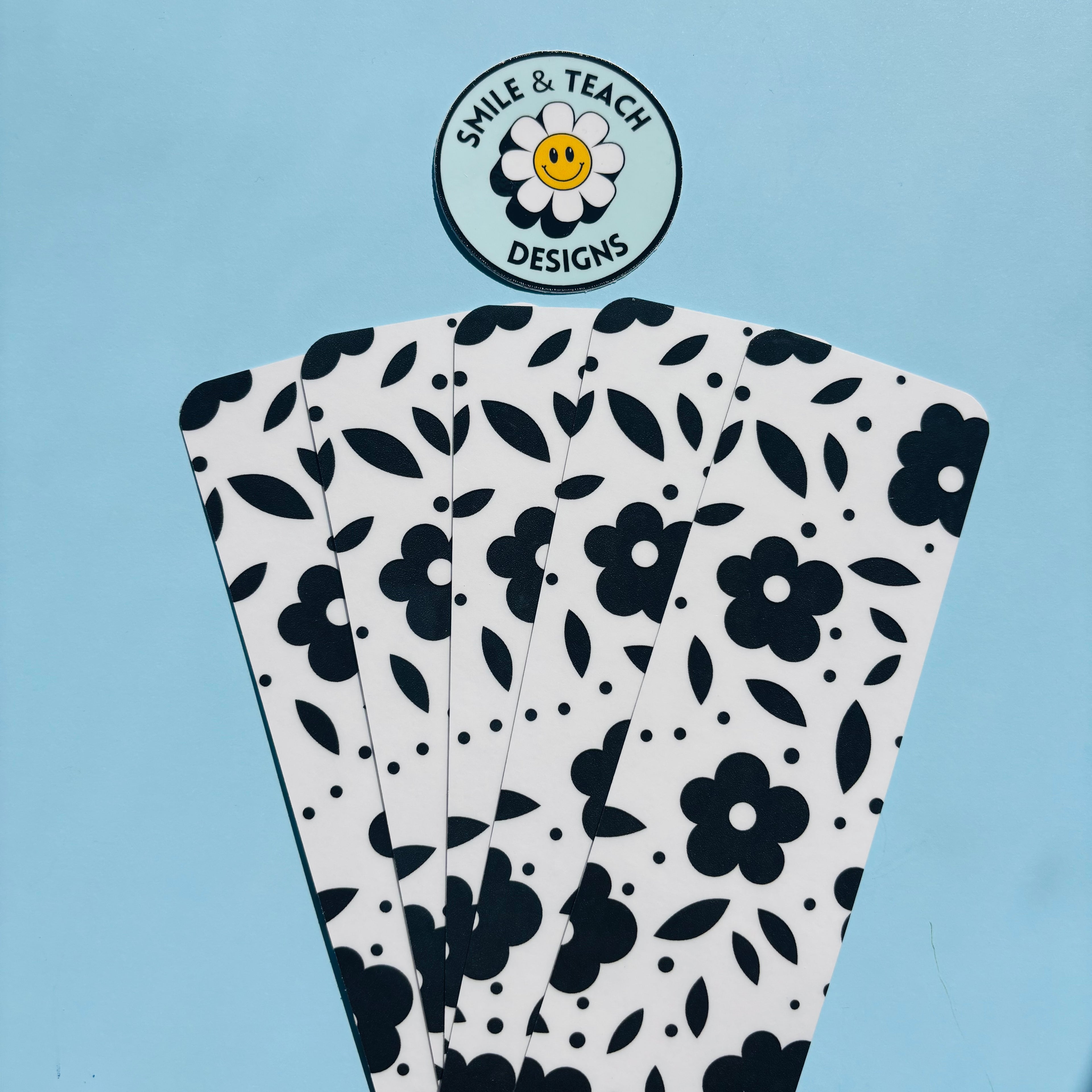 Black & White Floral Bookmark