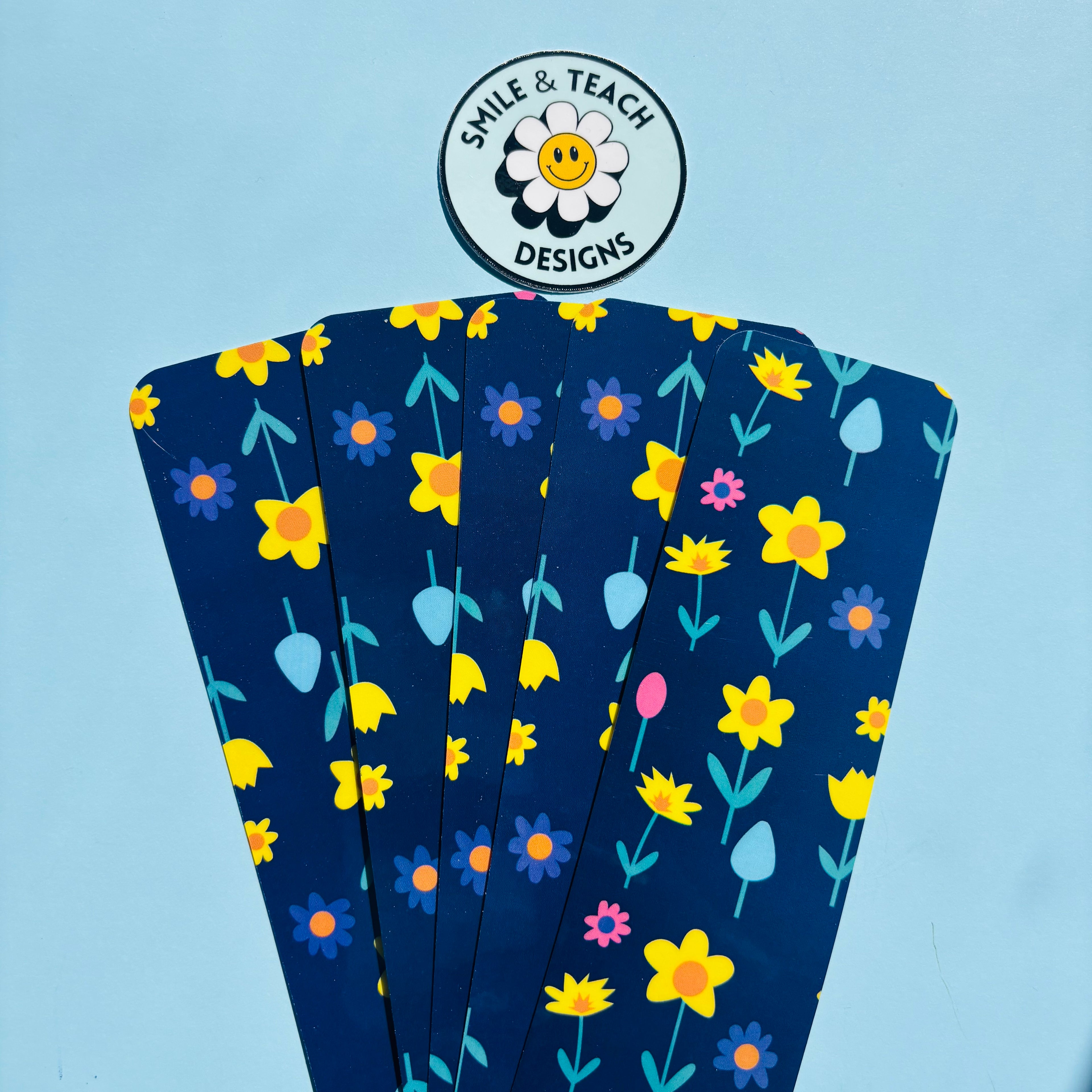 Midnight Floral Garden Bookmark