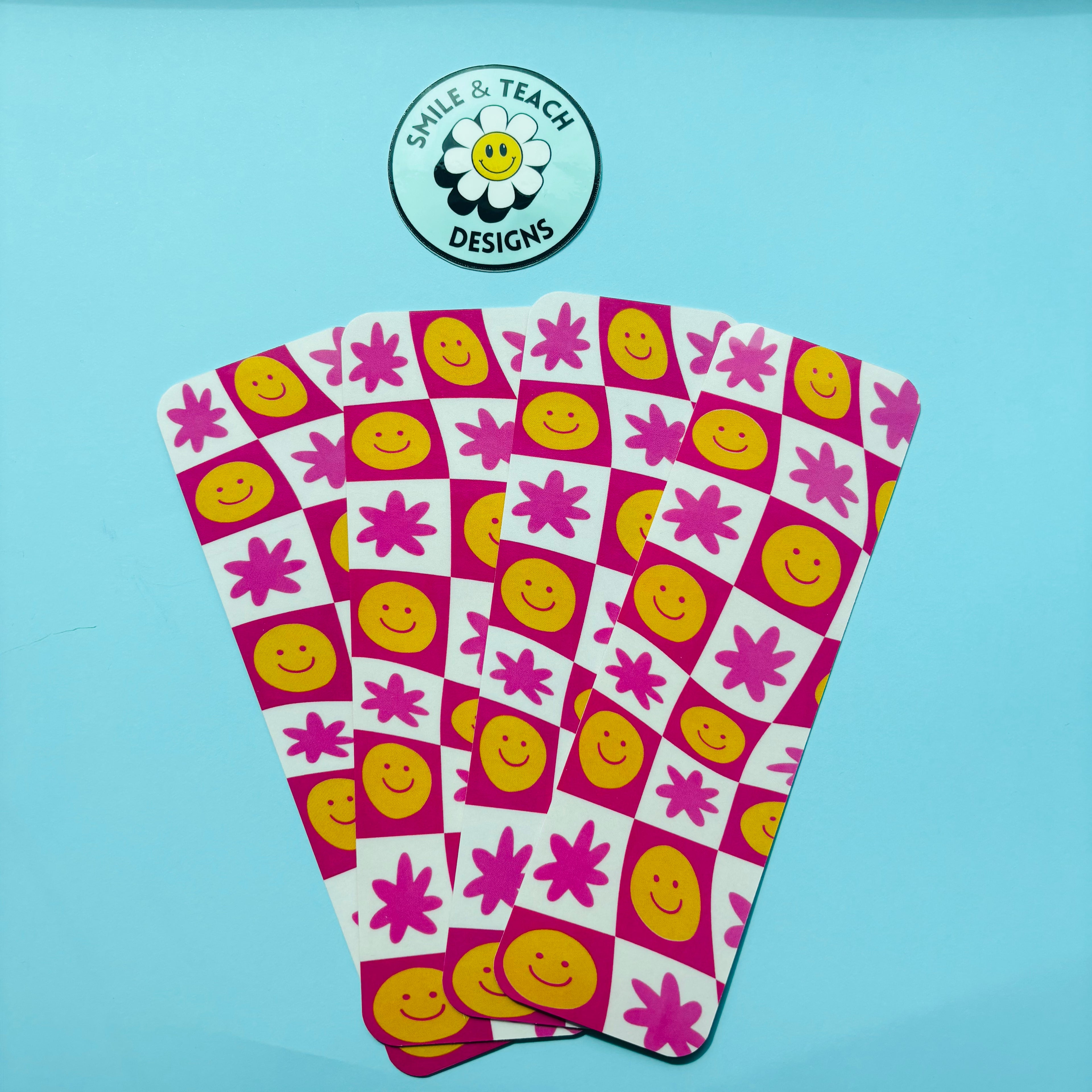 Retro Smiley Patchwork Bookmark