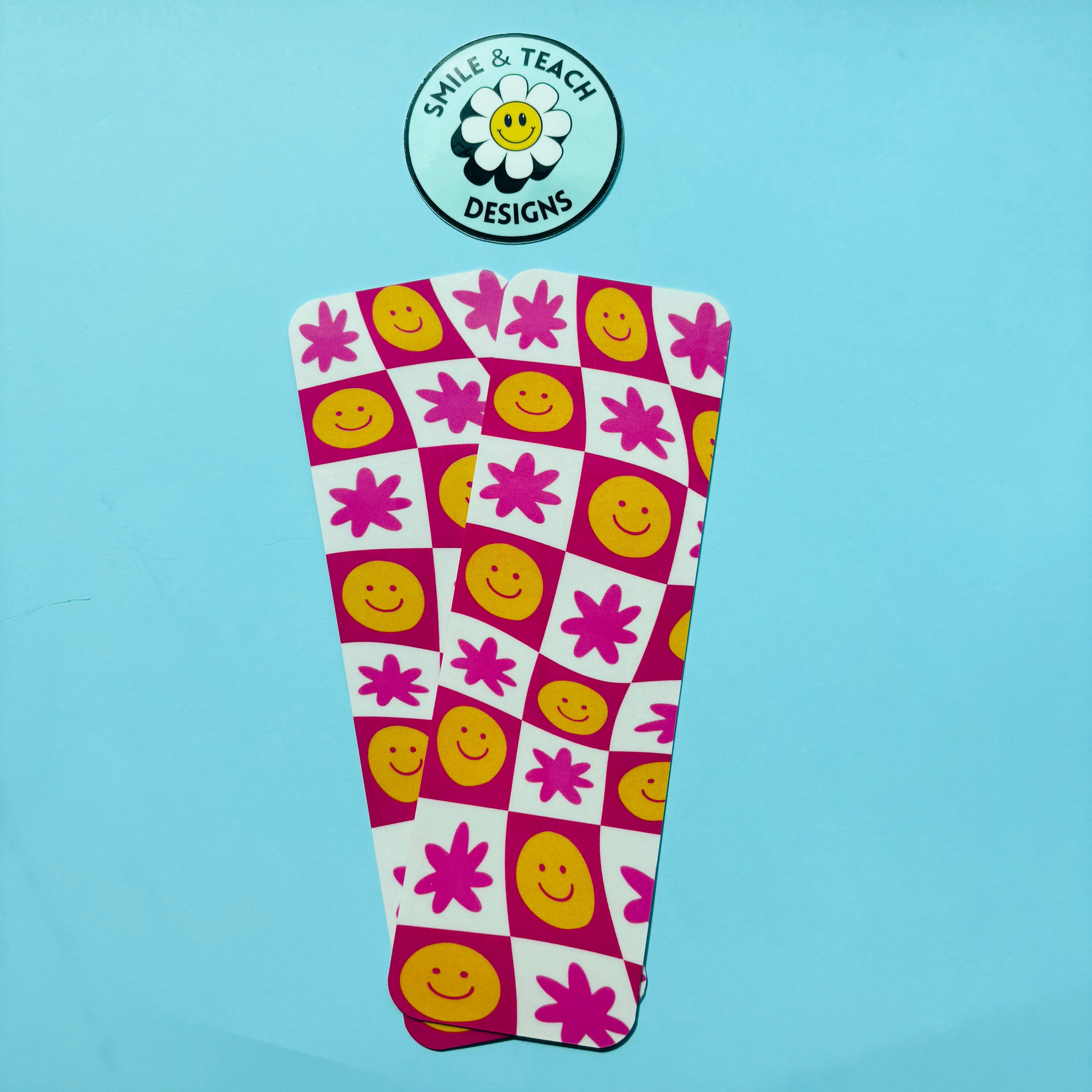 Retro Smiley Patchwork Bookmark