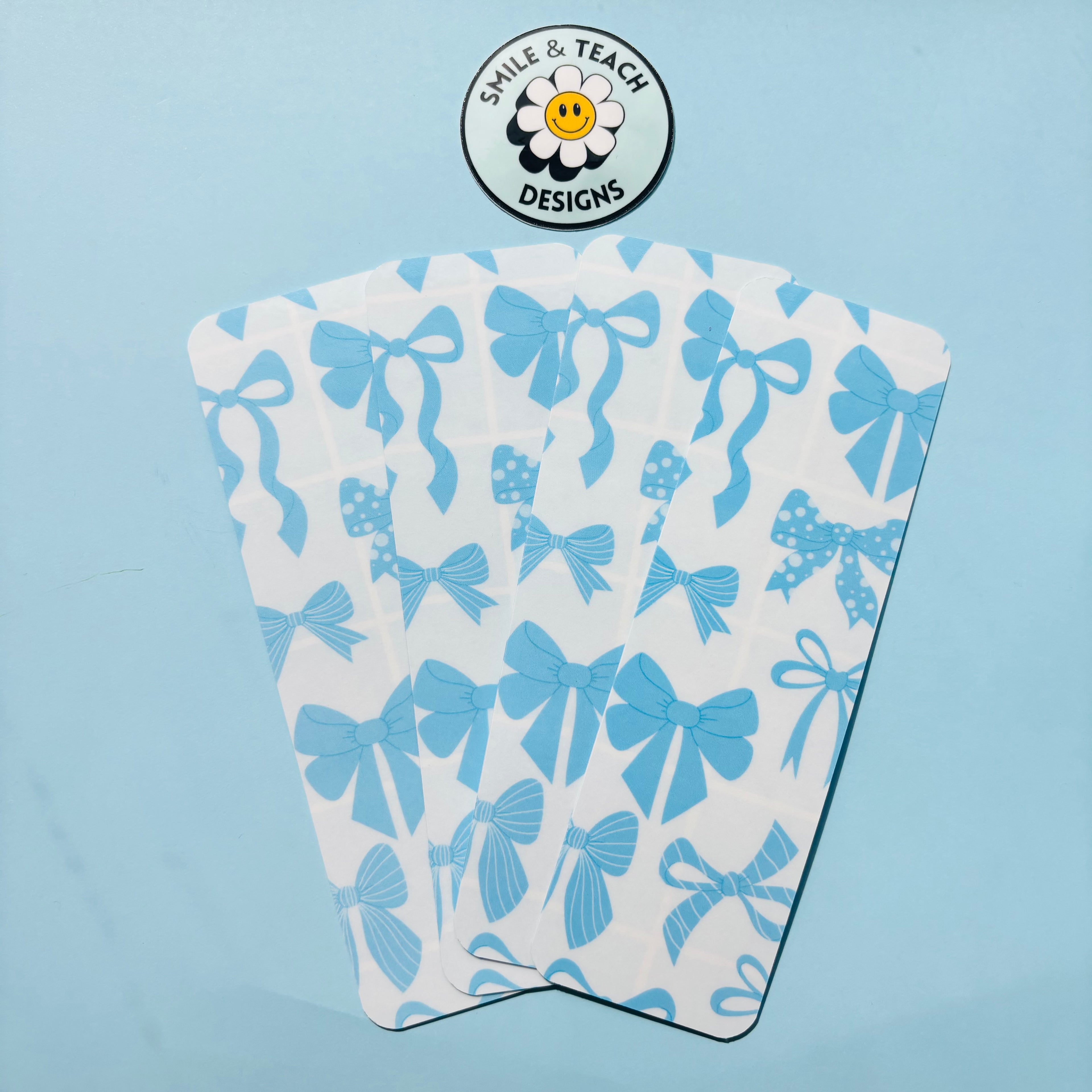 Soft Blue Bow Bookmark