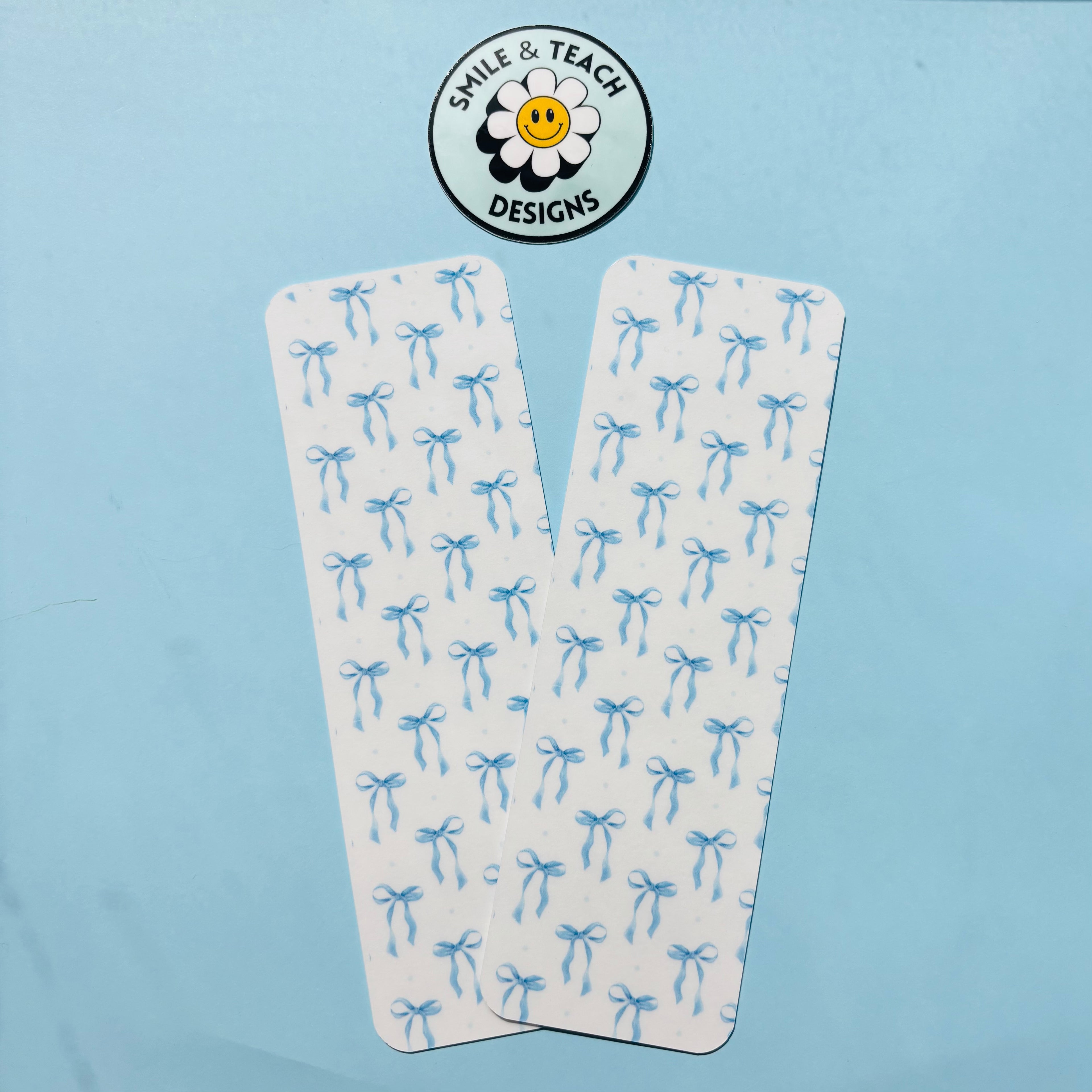 Blue Mini Bow Aesthetic Bookmark