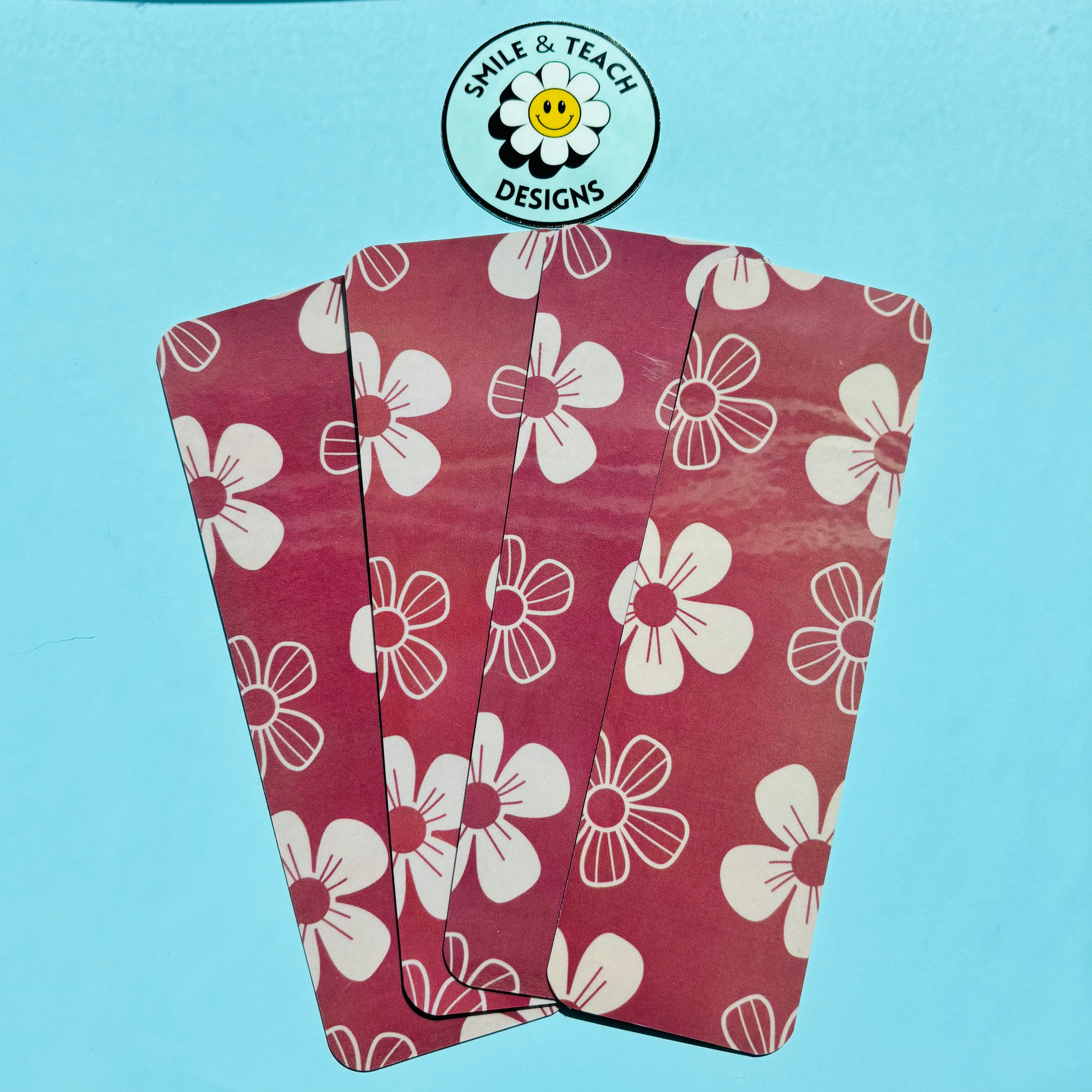 Burgundy Floral Blossom Bookmark