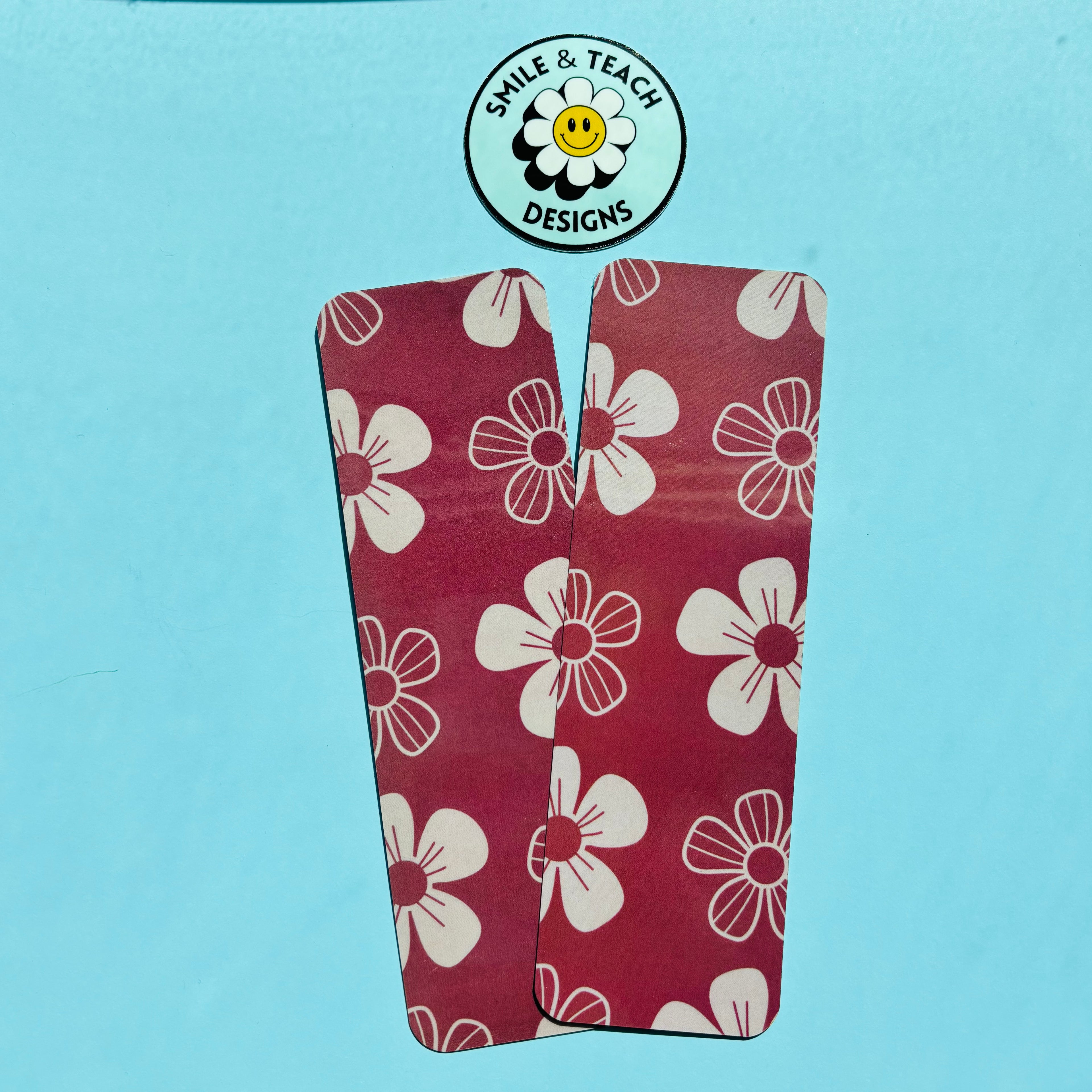 Burgundy Floral Blossom Bookmark