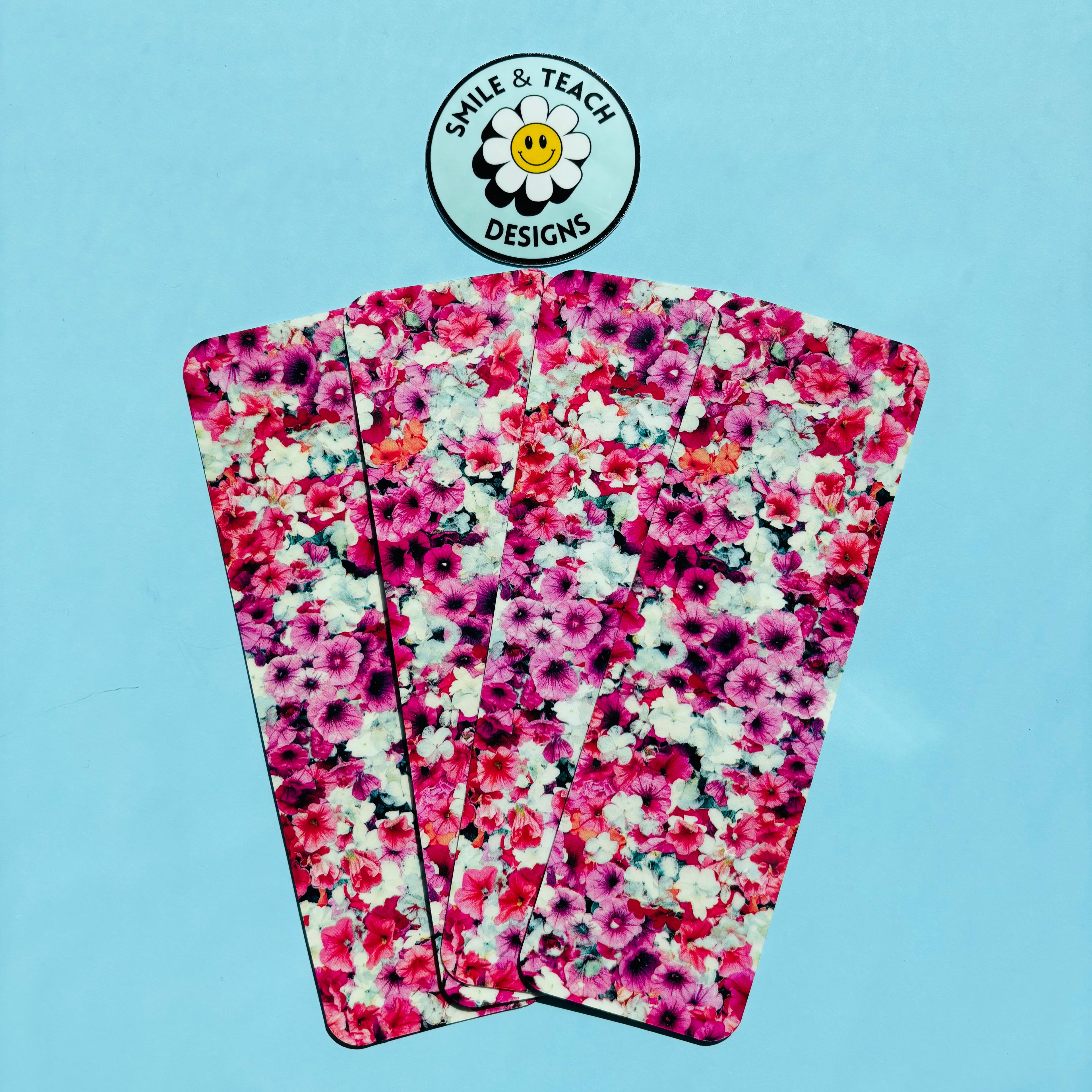 Wild Pink Floral Garden Bookmark