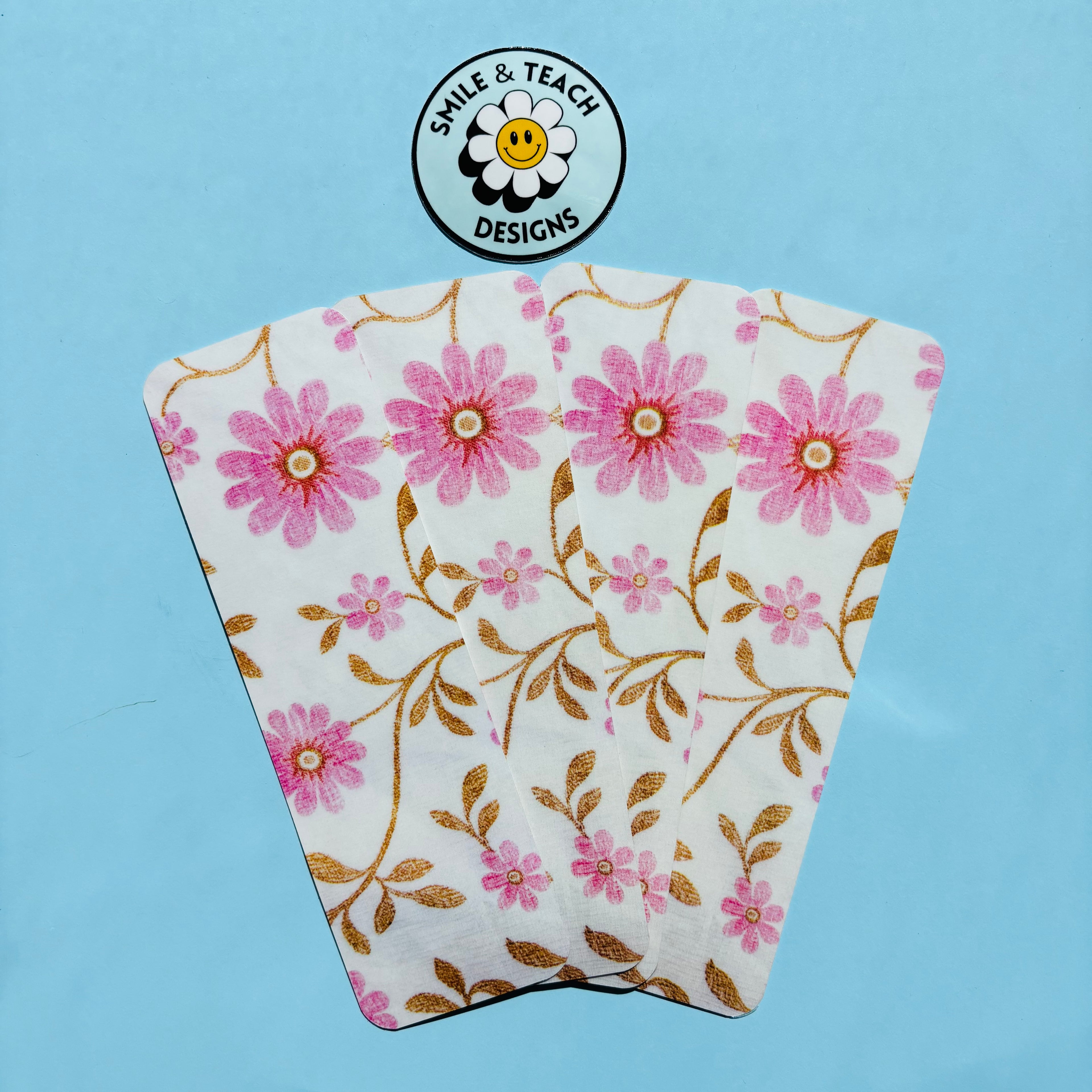 Pink Garden Floral Bookmark