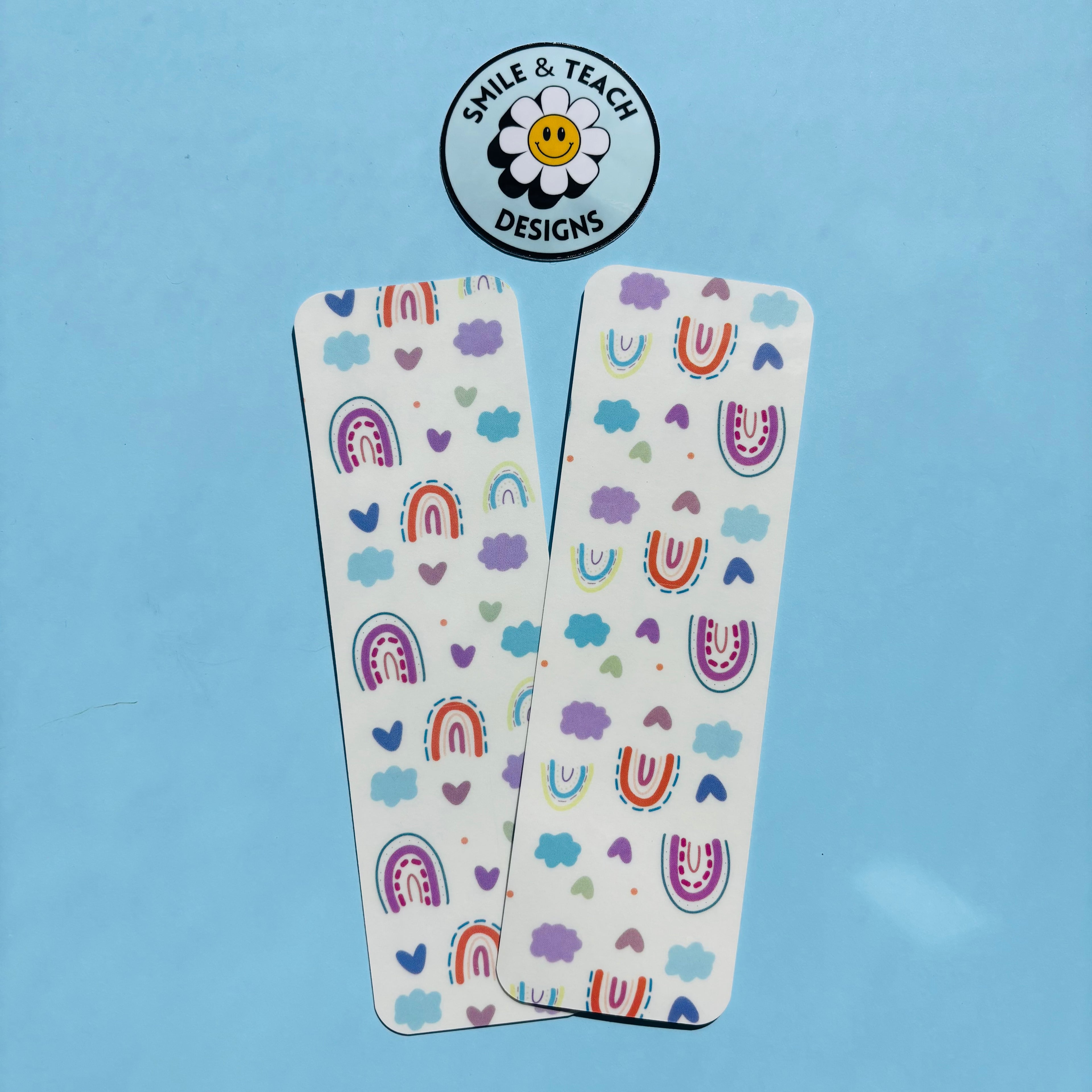 Pastel Rainbow & Clouds Bookmark