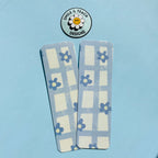 Blue Checkered Floral Bookmark