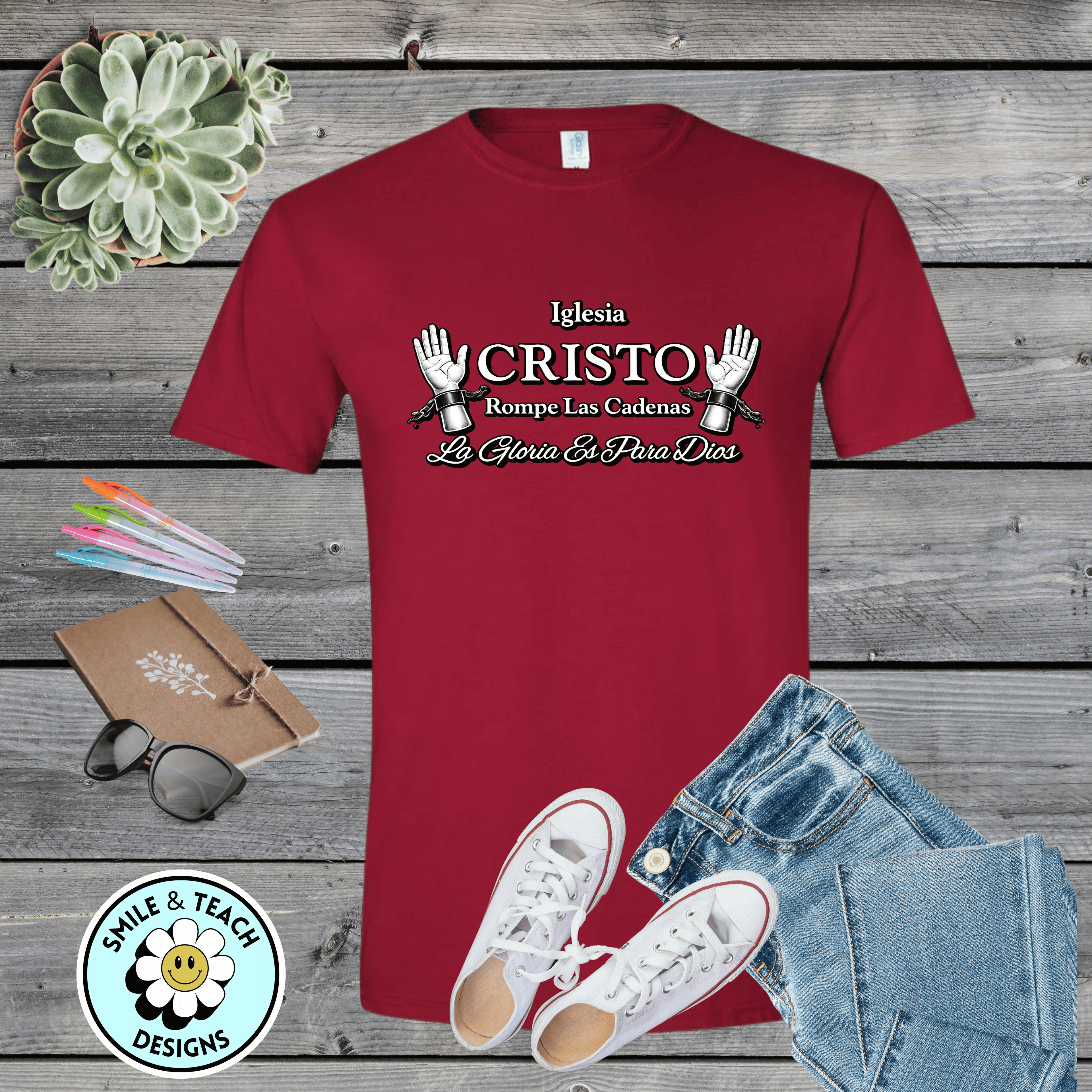 ✝️ Camiseta Cristiana "Iglesia Cristo Rompe Las Cadenas"