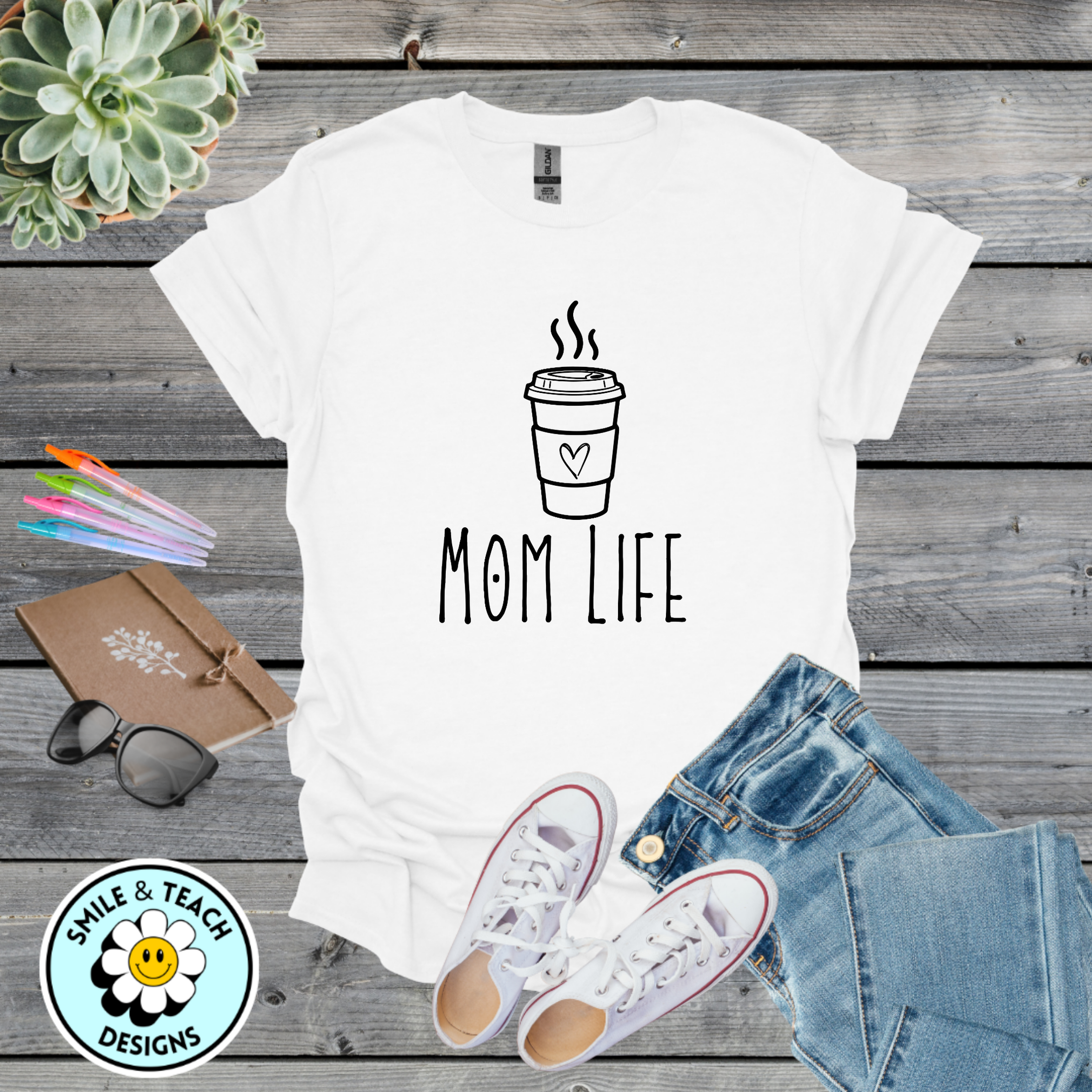 Mom Life Shirt – Minimalist Coffee Mom Tee – Cute Gift for Moms