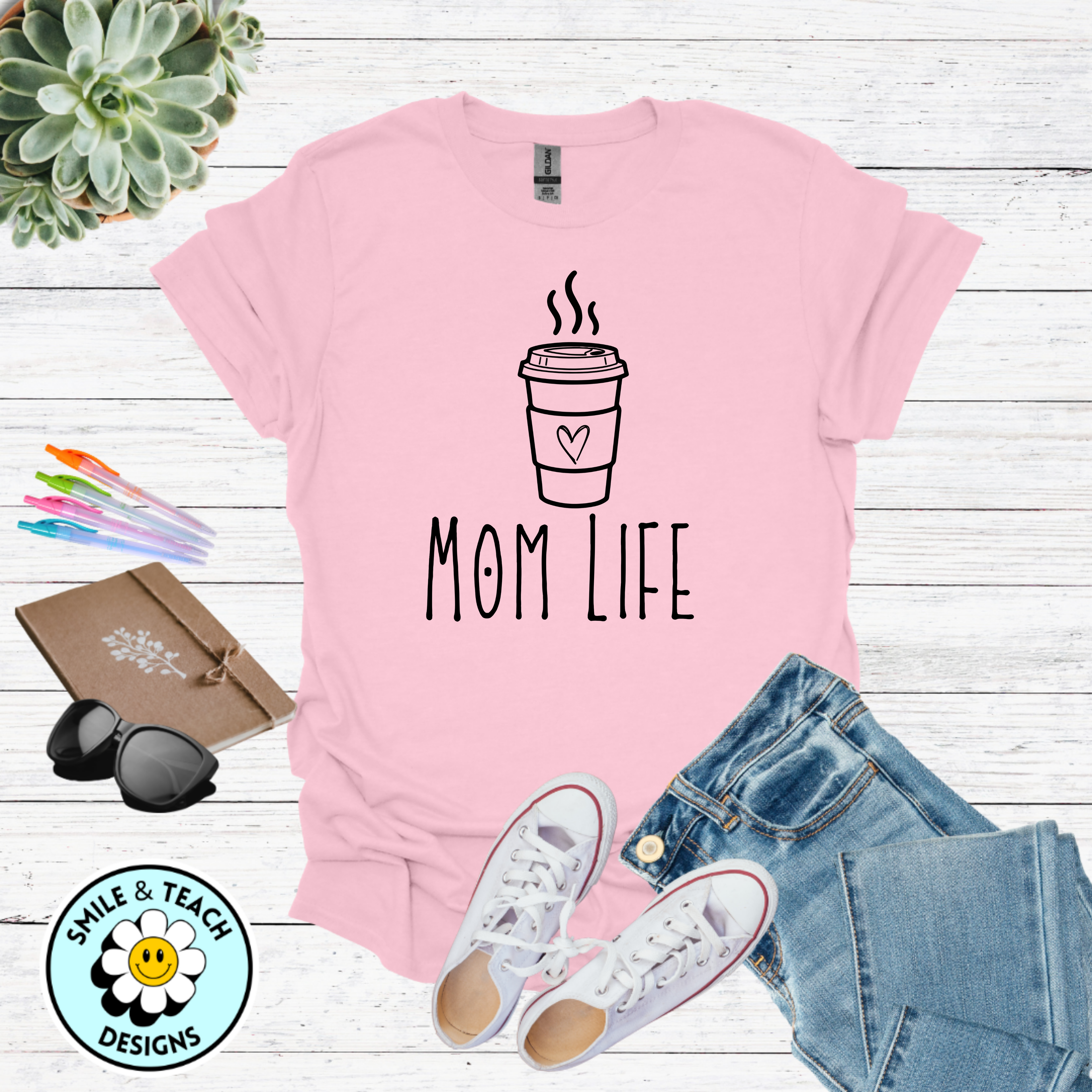 Mom Life Shirt – Minimalist Coffee Mom Tee – Cute Gift for Moms