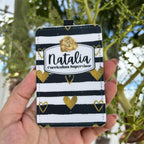 Personalized Black &amp; Gold ID Badge Holder – Custom Name & Title