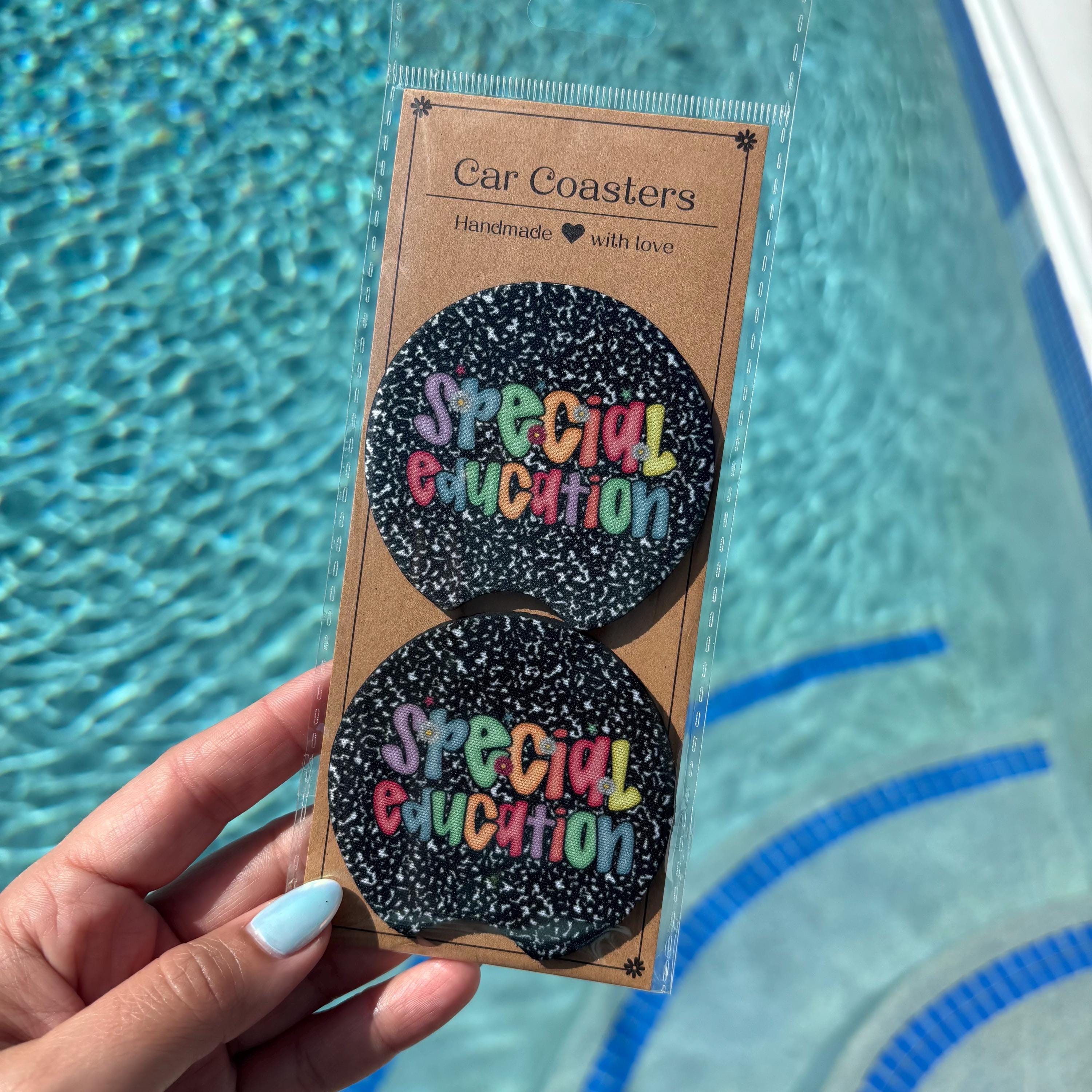Special Education Car Coasters – Teacher-Inspired & Absorbent Cup Holder Inserts