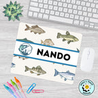 Personalized Fishing Mouse Pad – Custom Name Gift for Teachers or Fishermen