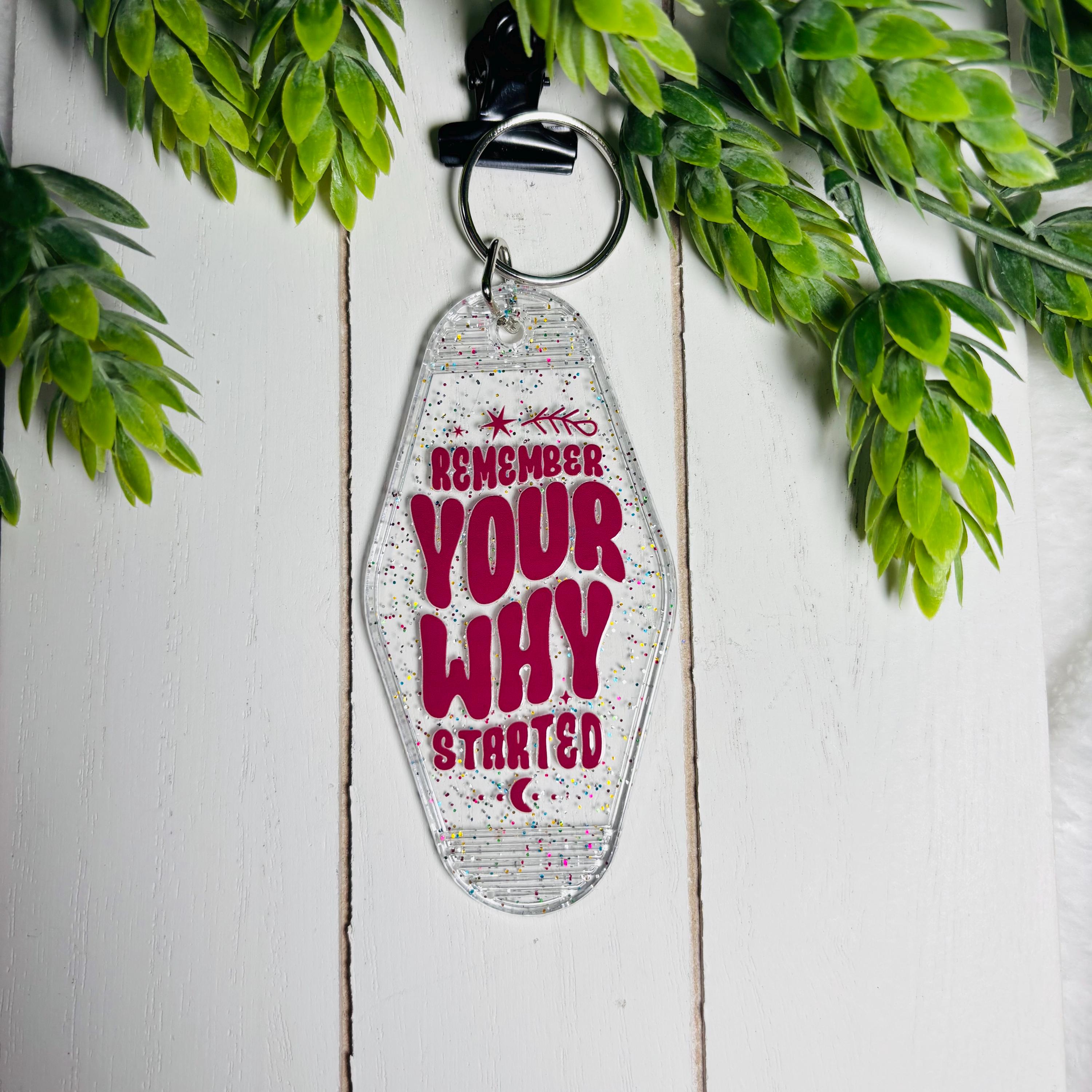 Retro Motel Keychain – Fun & Motivational Phrases