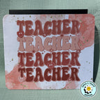 Retro Pink Teacher Mouse Pad – Cute Desk Gift for Educators