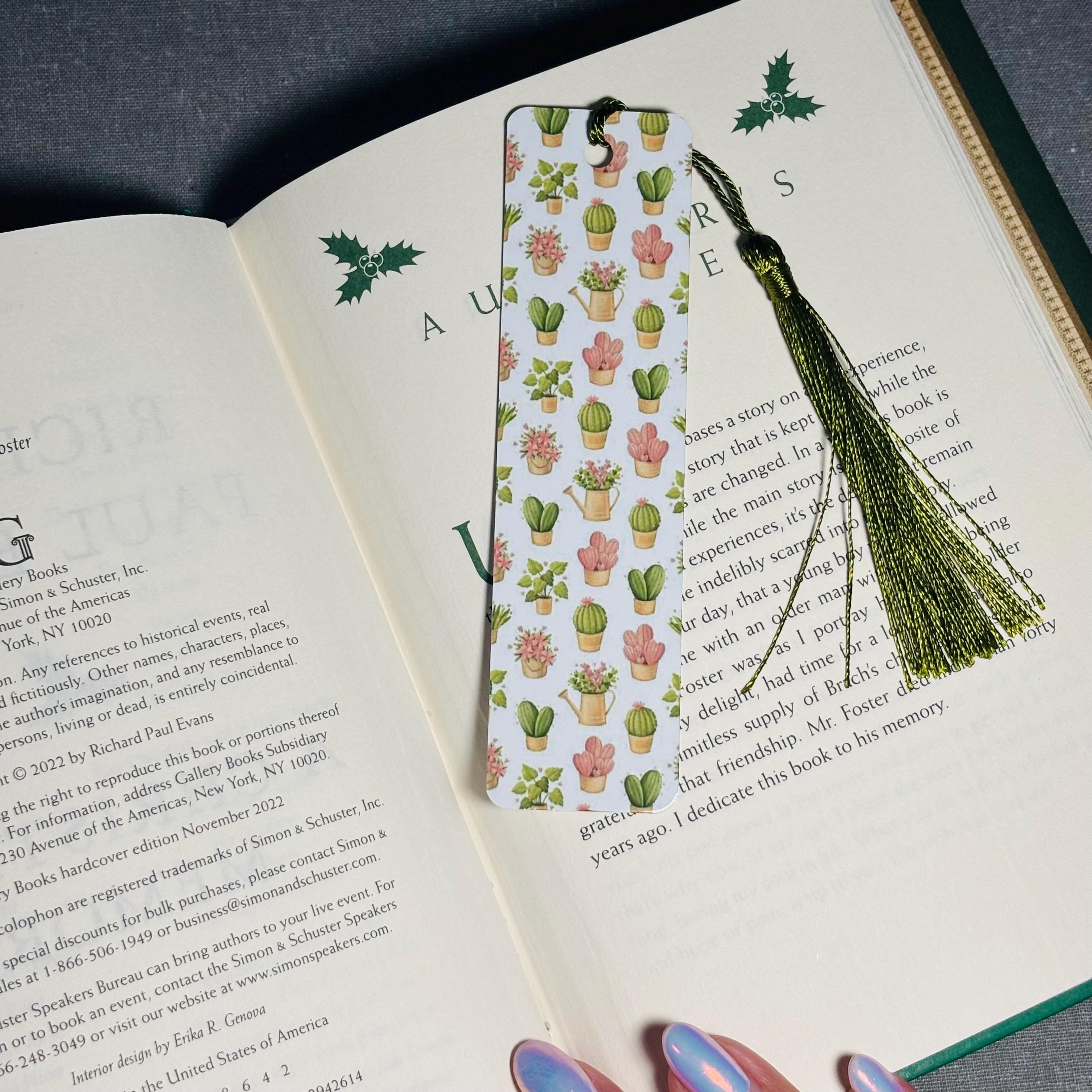 Garden Cactus Bookmark with Tassel – Botanical & Durable Page Holder