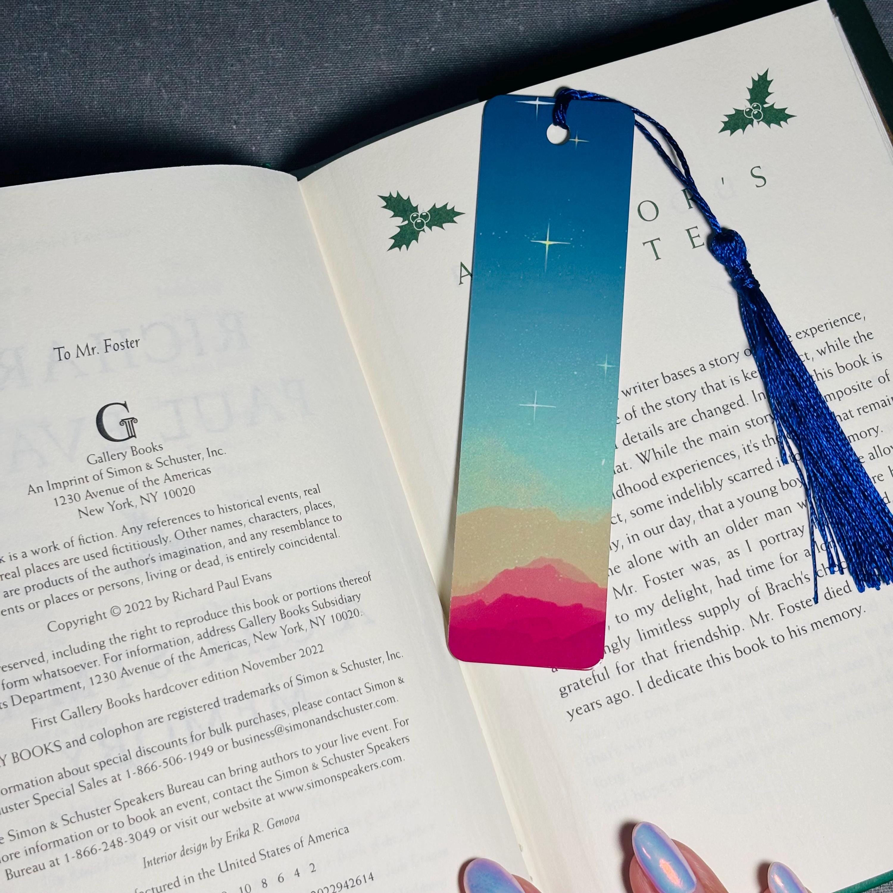 Starry Mountain Bookmark with Tassel – Scenic & Durable Aluminum Page Holder
